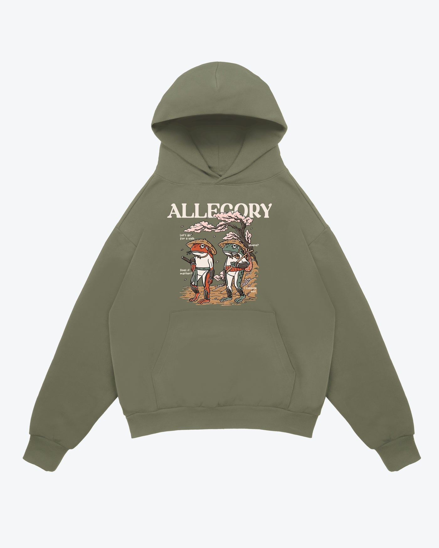 Let's Go For A Walk Heavyweight Hoodie / Slice of Life / Forest Green