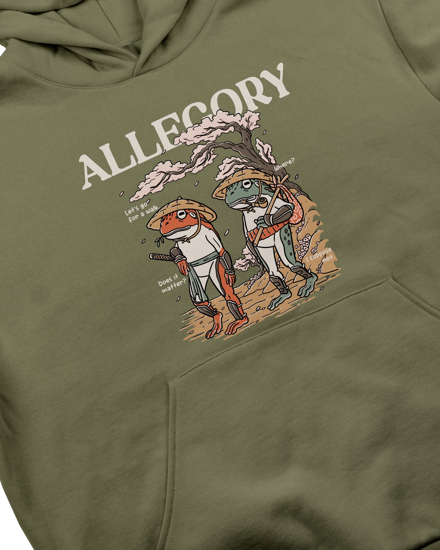 Let's Go For A Walk Heavyweight Hoodie / Slice of Life / Forest Green
