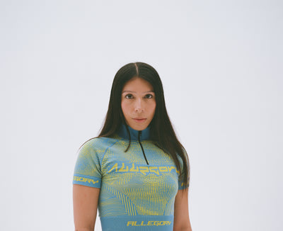 Cyber Punk Baby Racer Tee / Blue / Yellow