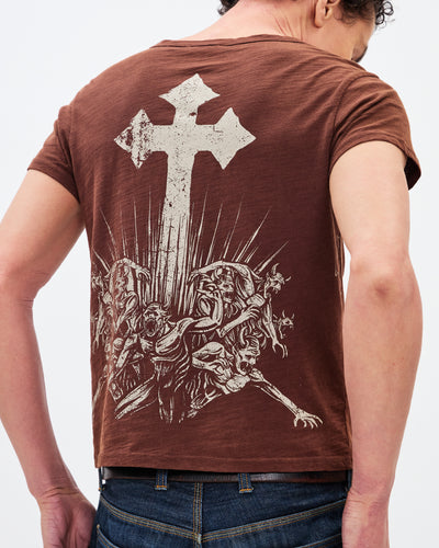 The Cross Heritage Tee / Washed Coffee