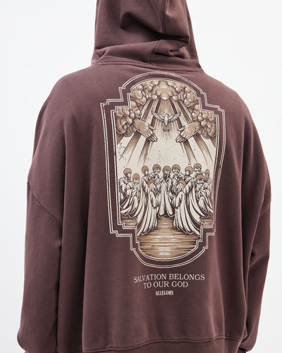Saved by Grace Hoodie / Washed Brown