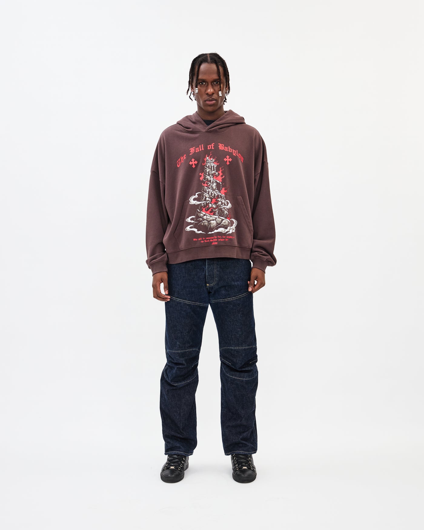 Fall of Babylon Hoodie / Washed Brown