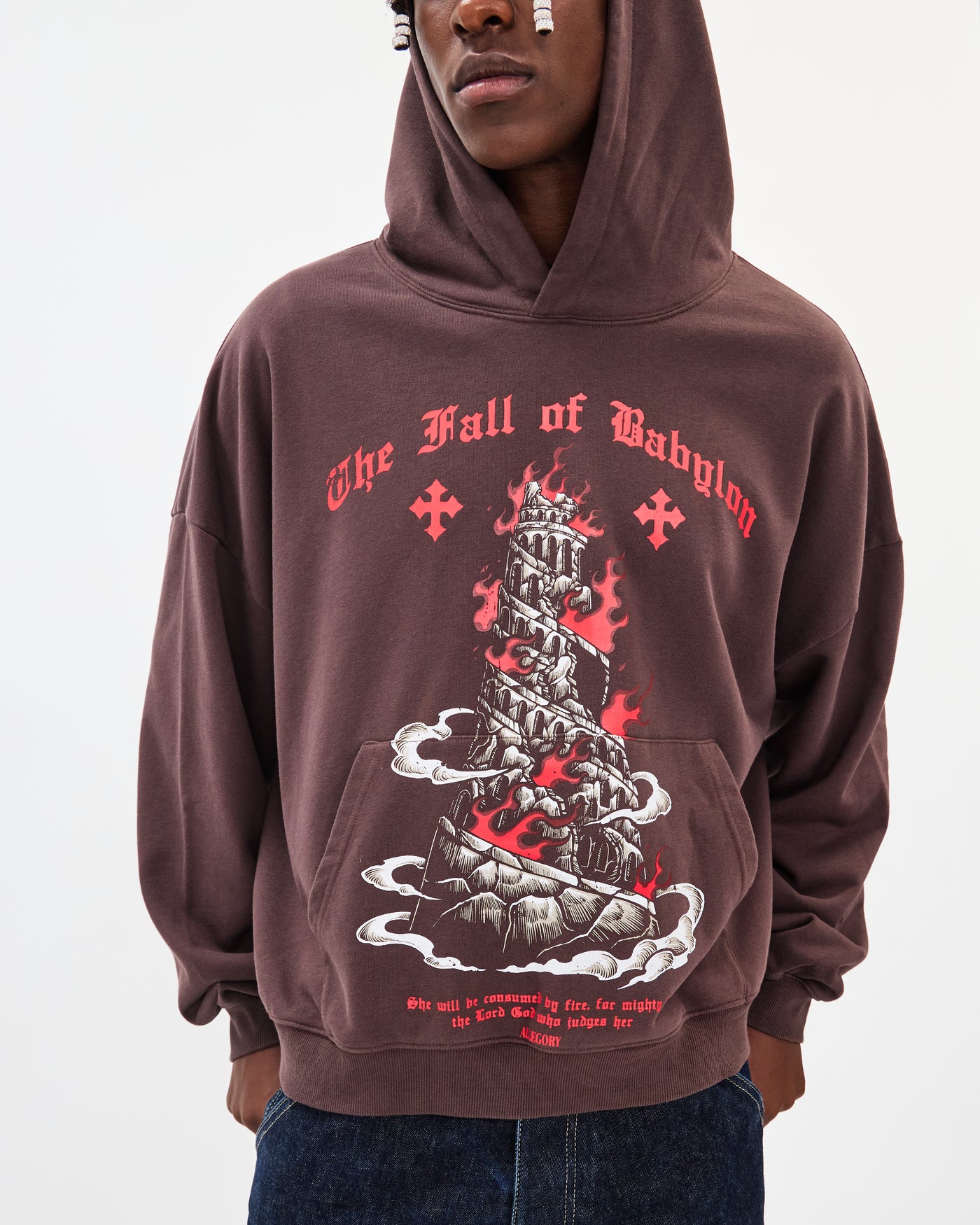Fall of Babylon Hoodie / Washed Brown
