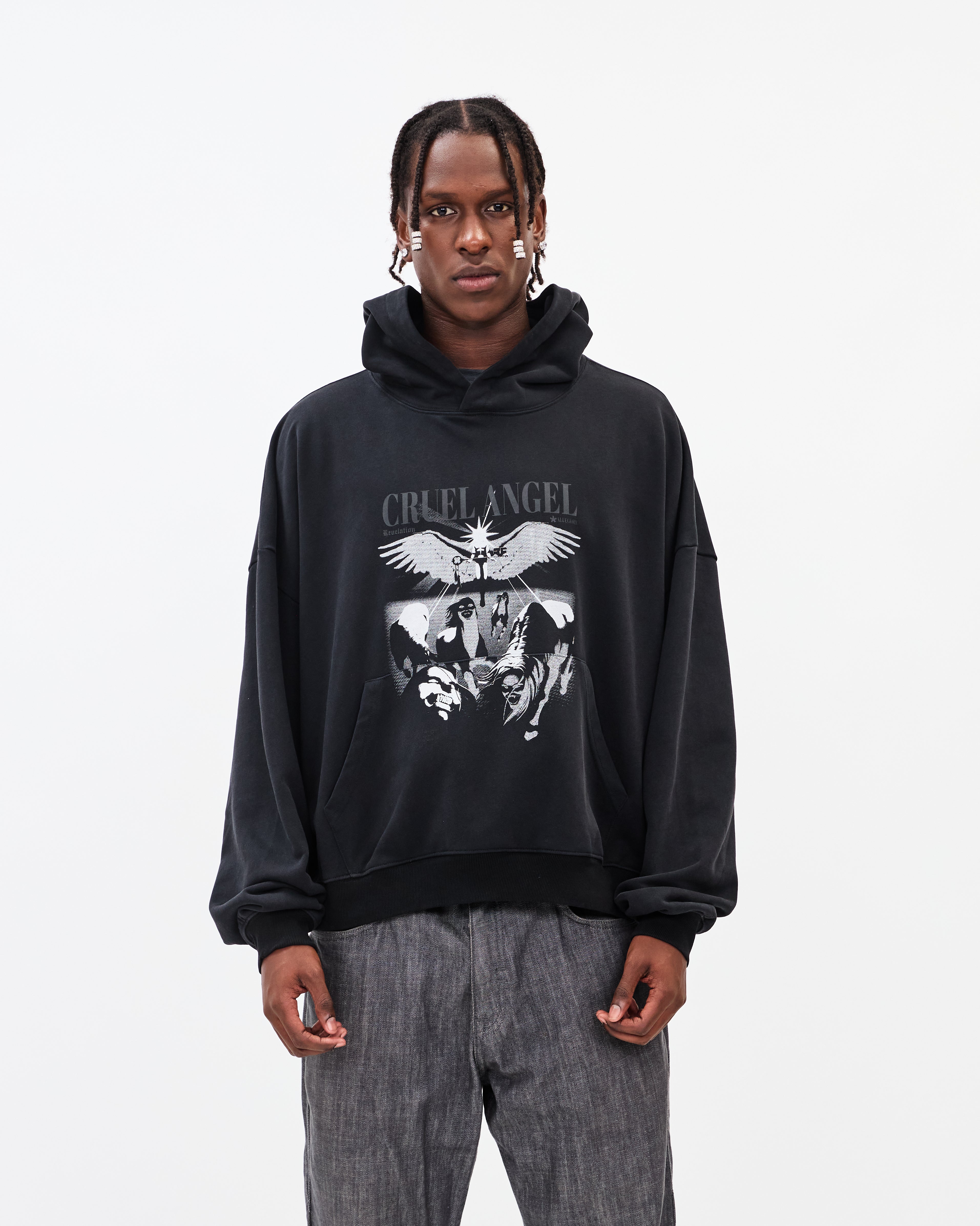 Cruel Angel Hoodie / Washed Grey-4