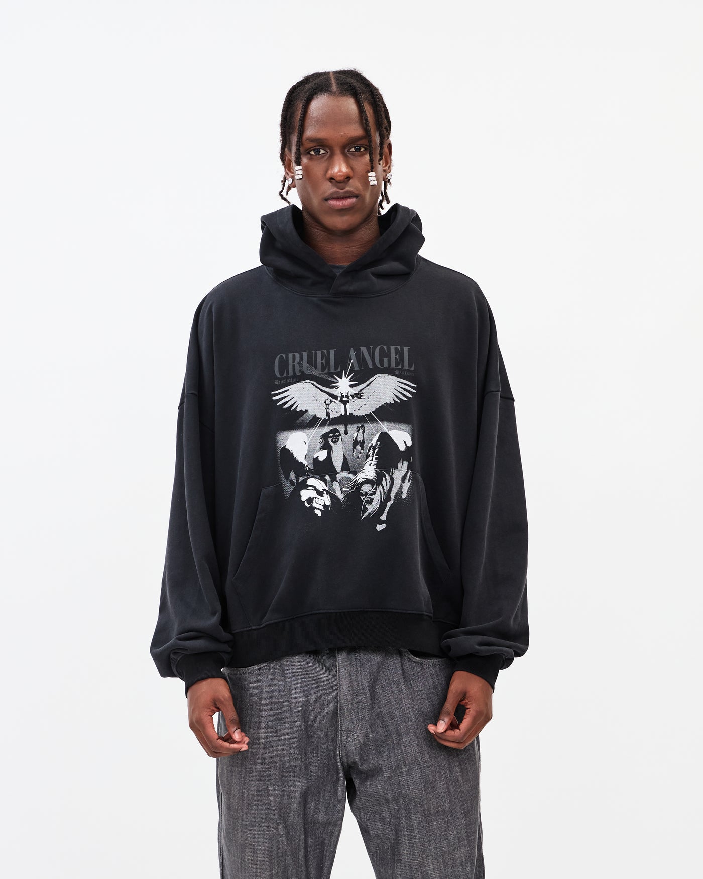 Cruel Angel Hoodie / Washed Grey
