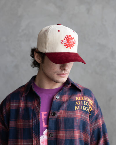 Sun Pirates Corduroy Hat / Cream / Maroon