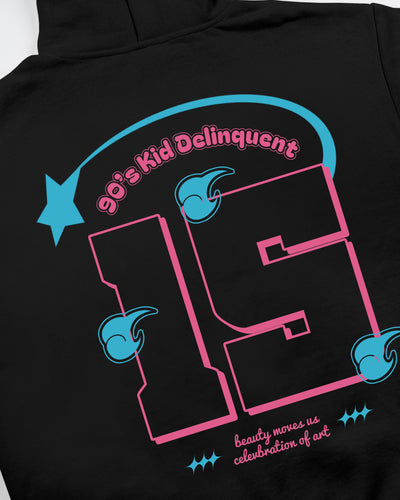 90's Kid Delinquent Hoodie / Black