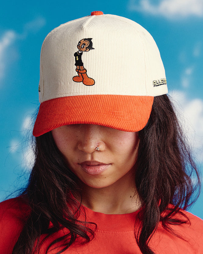 Retro Little Robot Corduroy Hat For Astro Boy™ / Cream / Terracotta Red