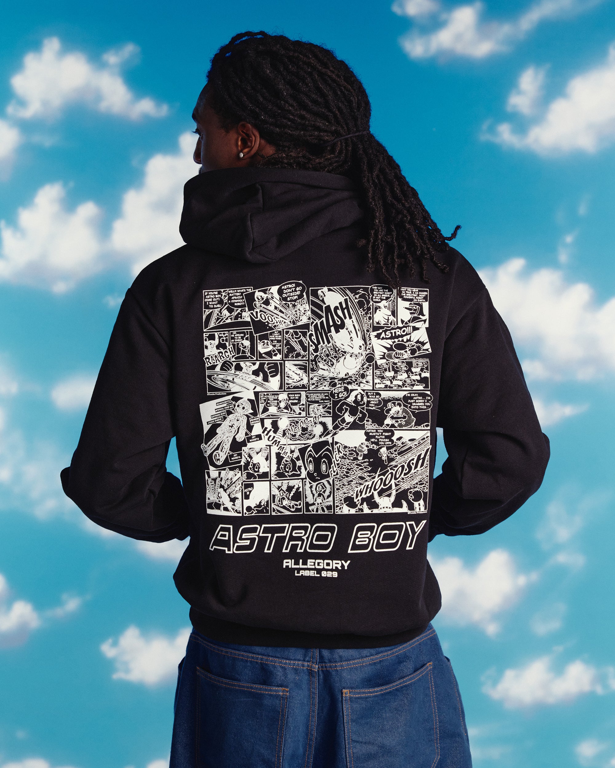 Manga Panel Hoodie For Astro Boy / Black-8