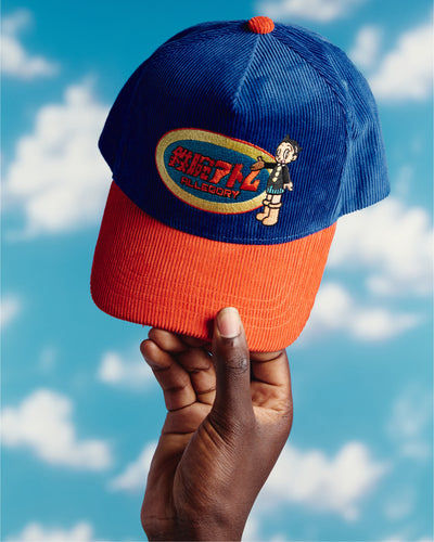 School Boy Mighty Atom Corduroy Hat For Astro Boy™ / Cobalt Blue / Terracotta Red