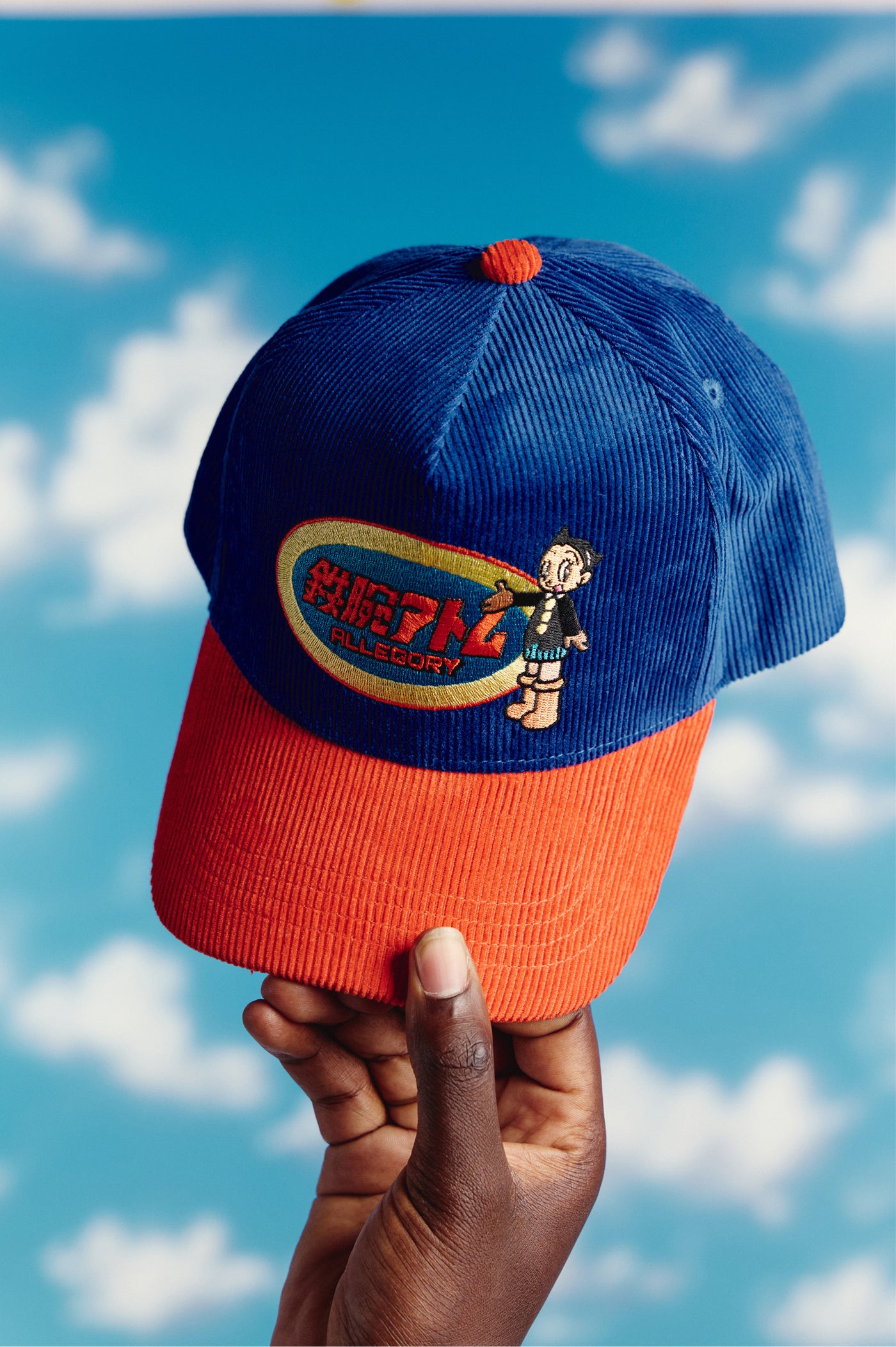 School Boy Mighty Atom Corduroy Hat For Astro Boy™ / Cobalt Blue / Terracotta Red