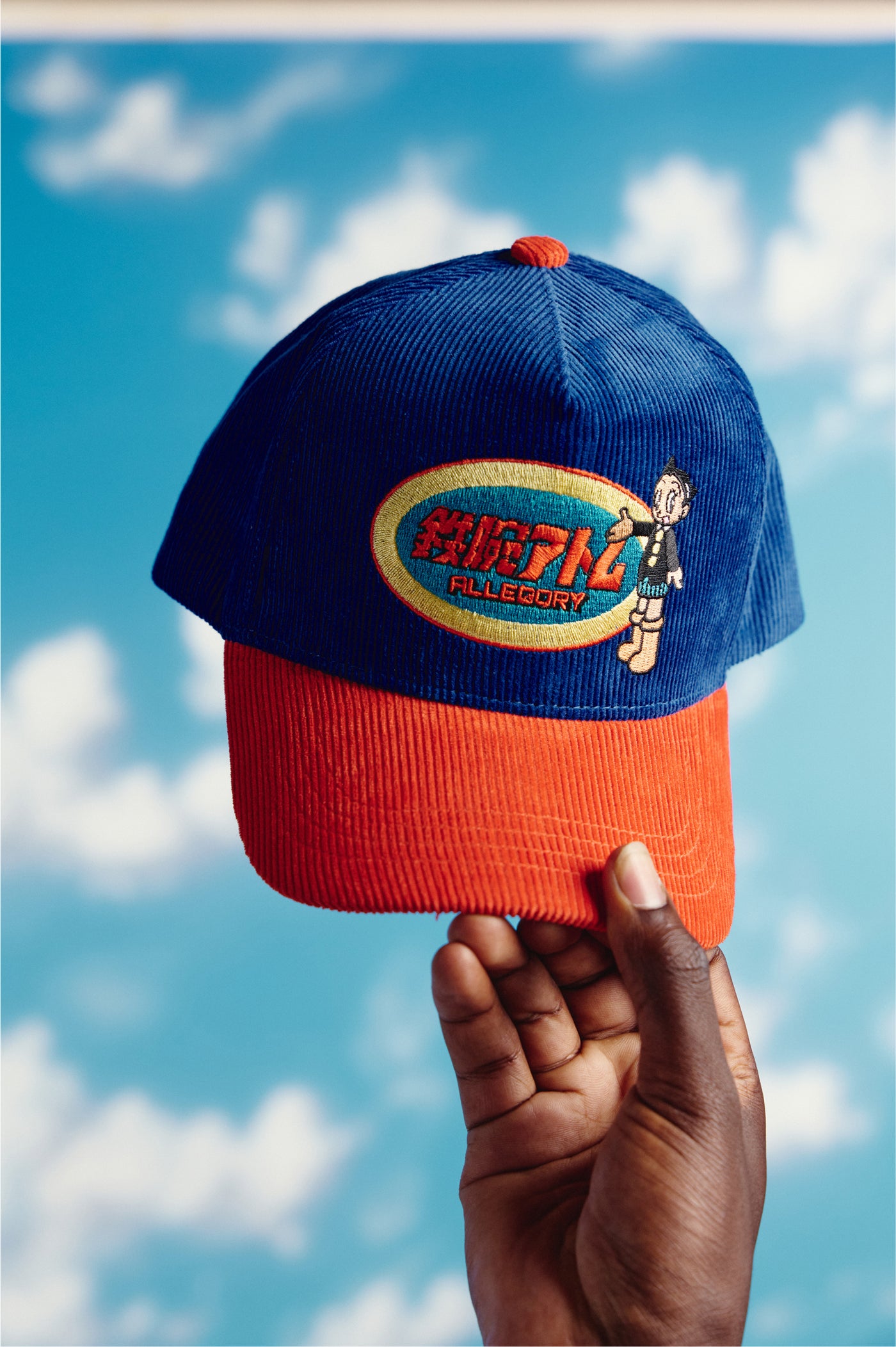 School Boy Mighty Atom Corduroy Hat For Astro Boy™ / Cobalt Blue / Terracotta Red