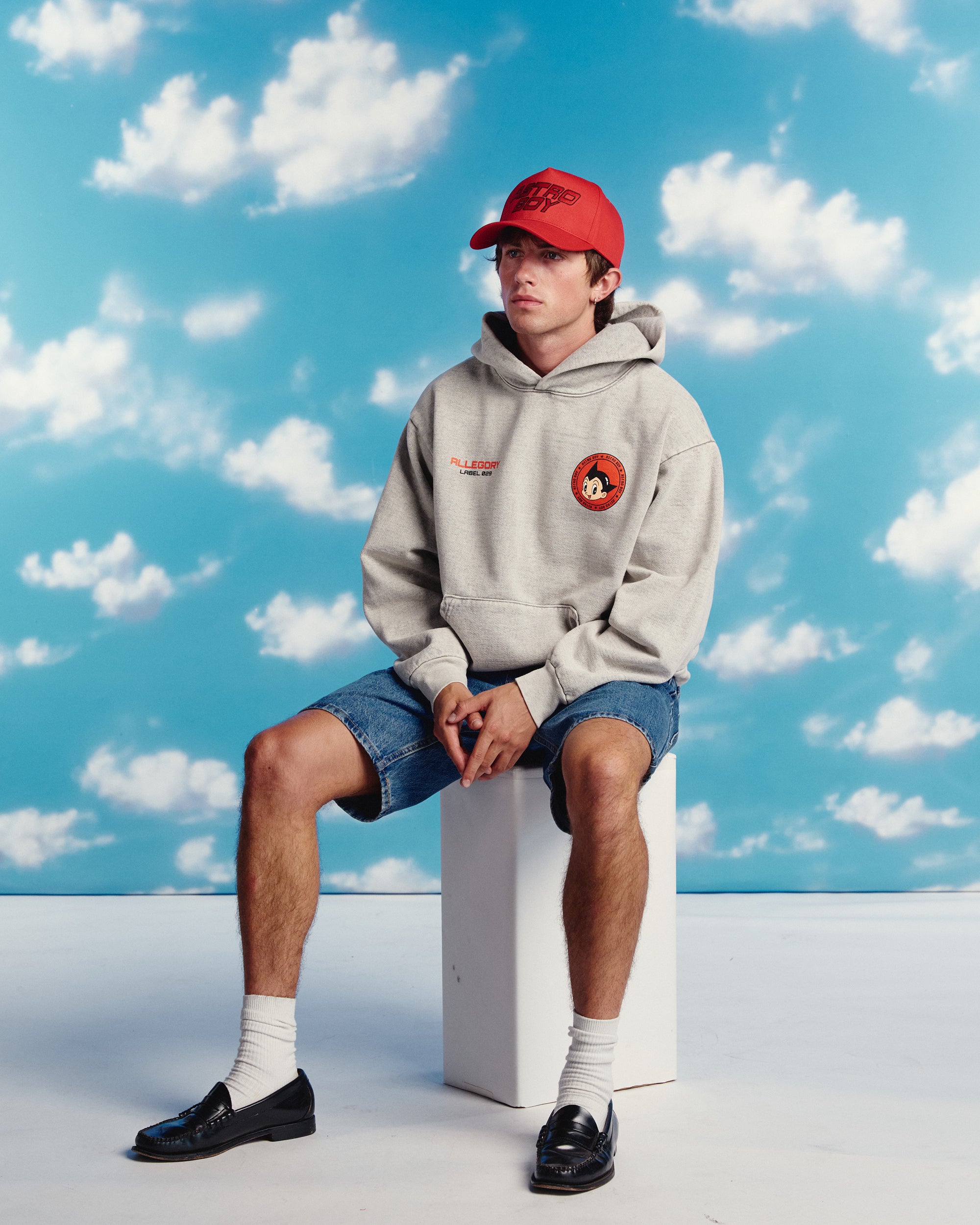 Big Red Boots Hoodie For Astro Boy / Washed Stone-10