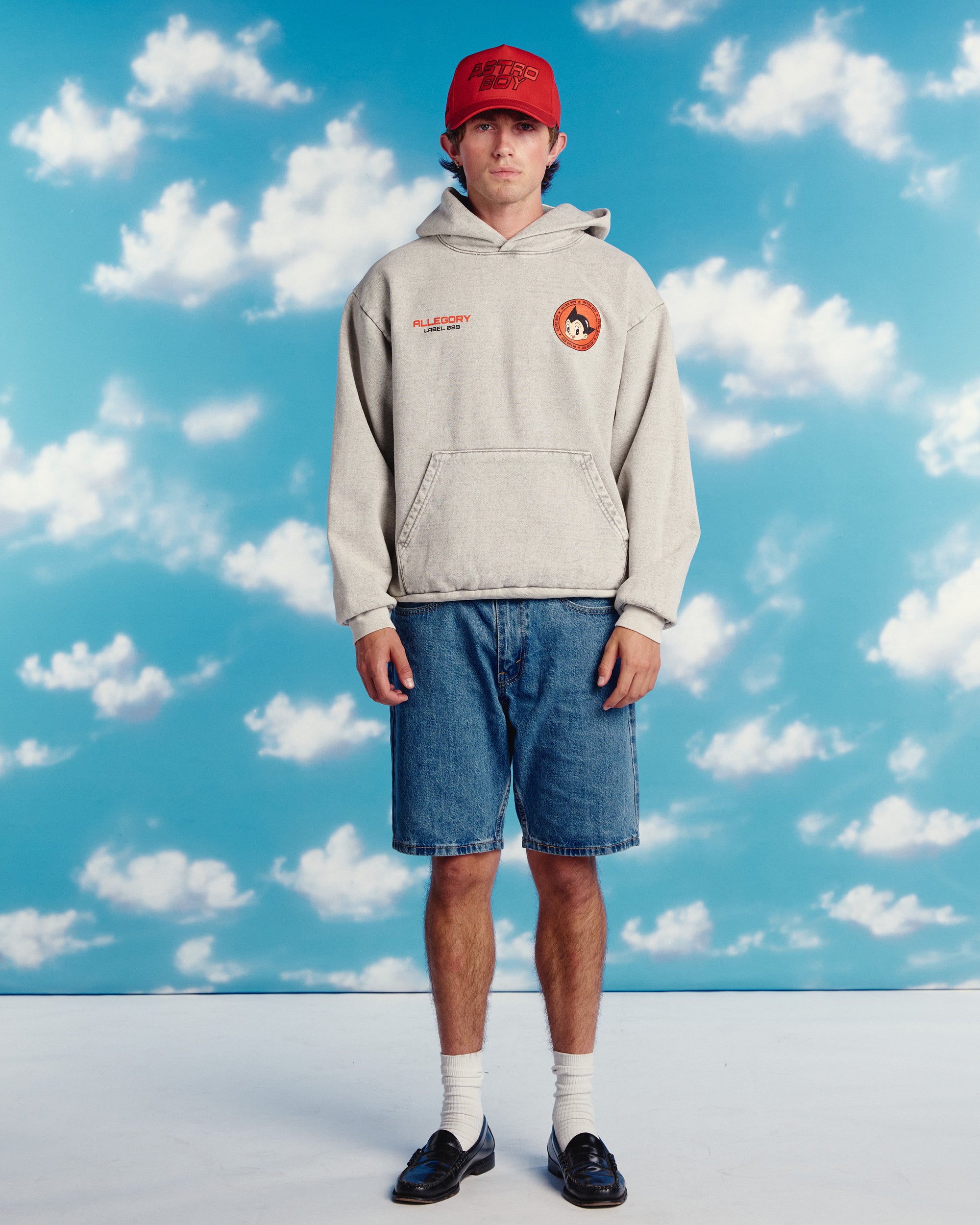 Big Red Boots Hoodie For Astro Boy / Washed Stone-5