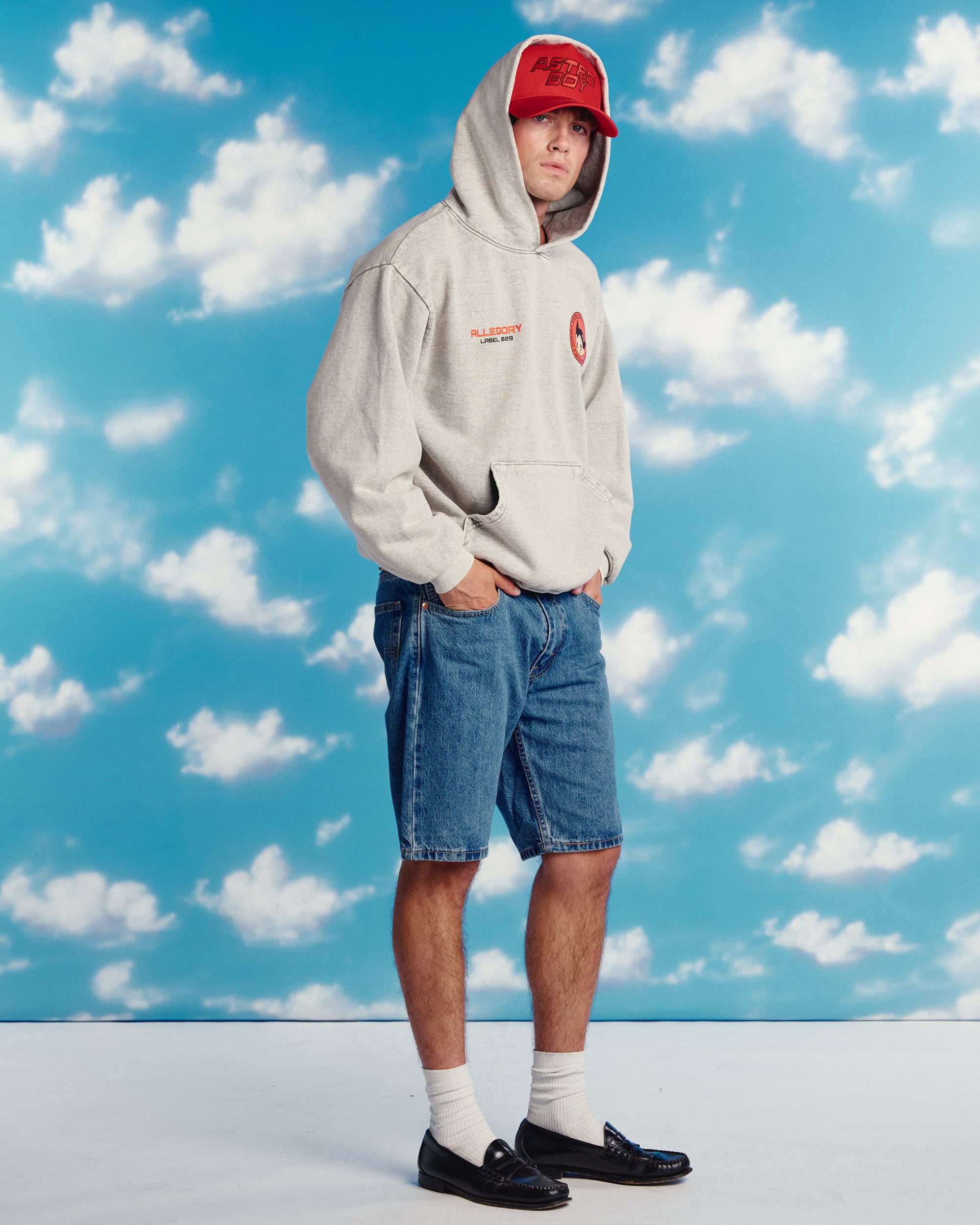 Big Red Boots Hoodie For Astro Boy / Washed Stone-7