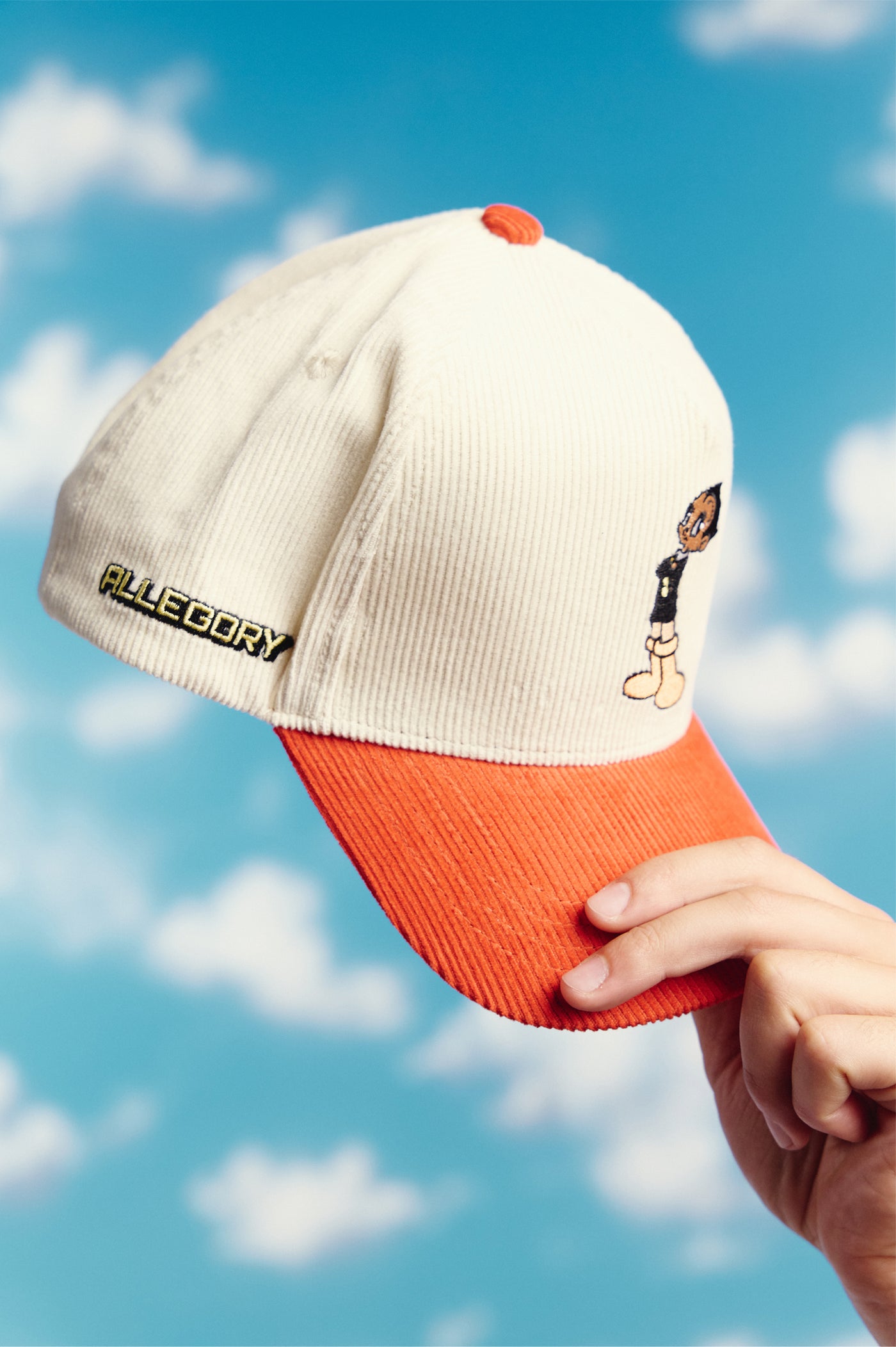 Retro Little Robot Corduroy Hat For Astro Boy™ / Cream / Terracotta Red