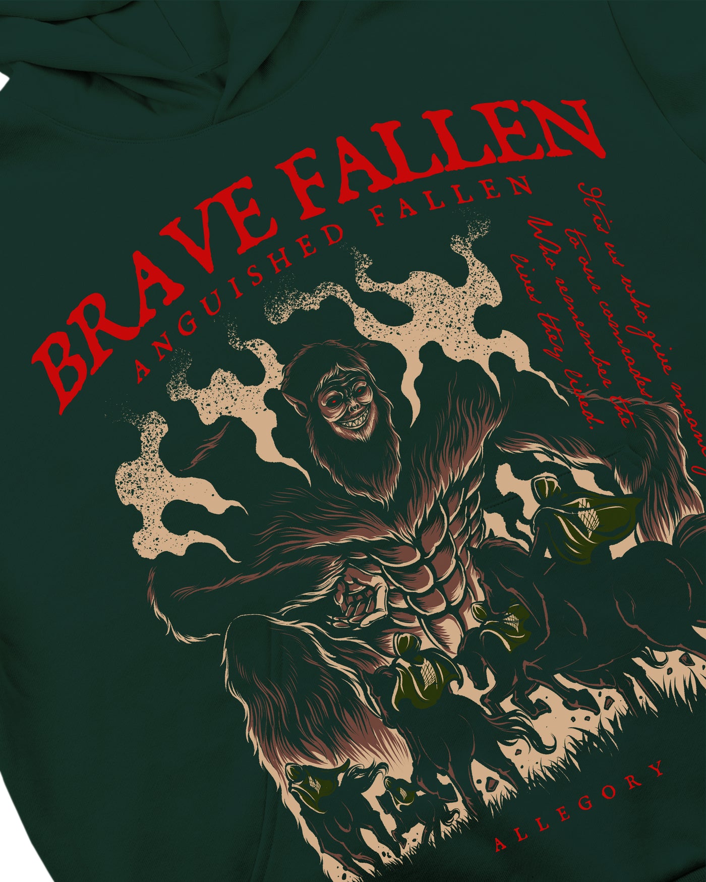 The Brave Fallen Hoodie / Phthalo Green