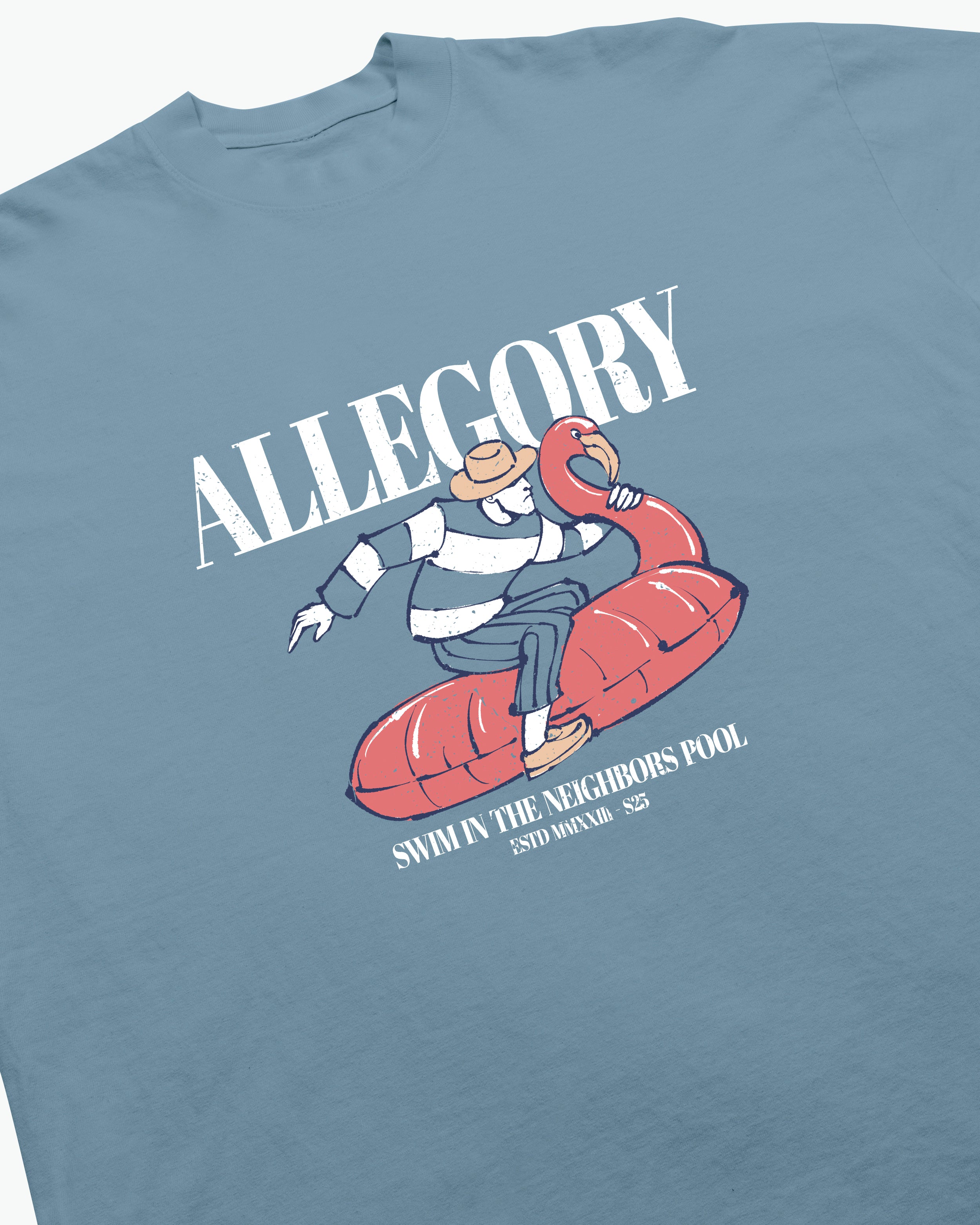 Flamingo Floatie Tee / Soft Denim Blue