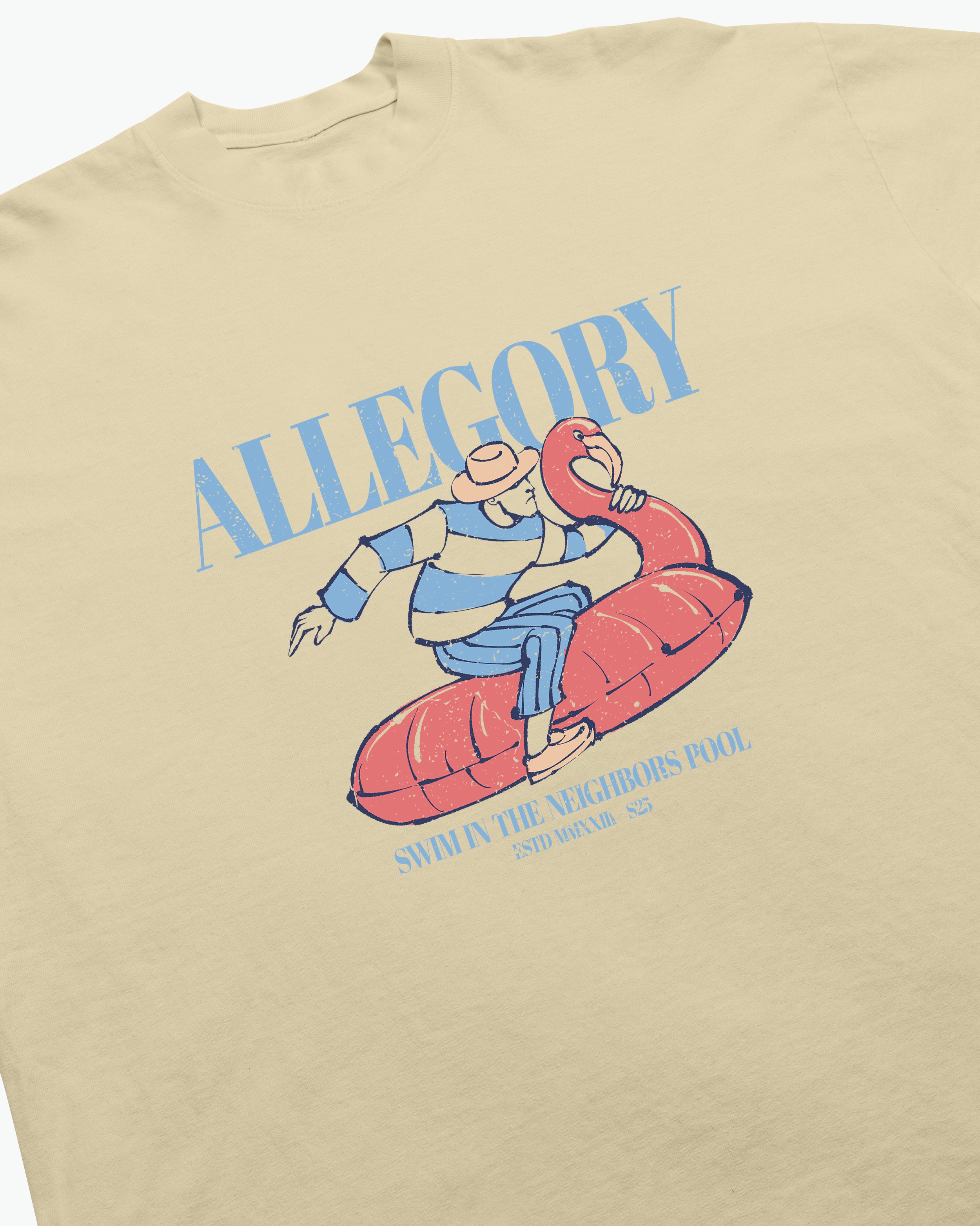 Flamingo Floatie Tee / Washed Gold