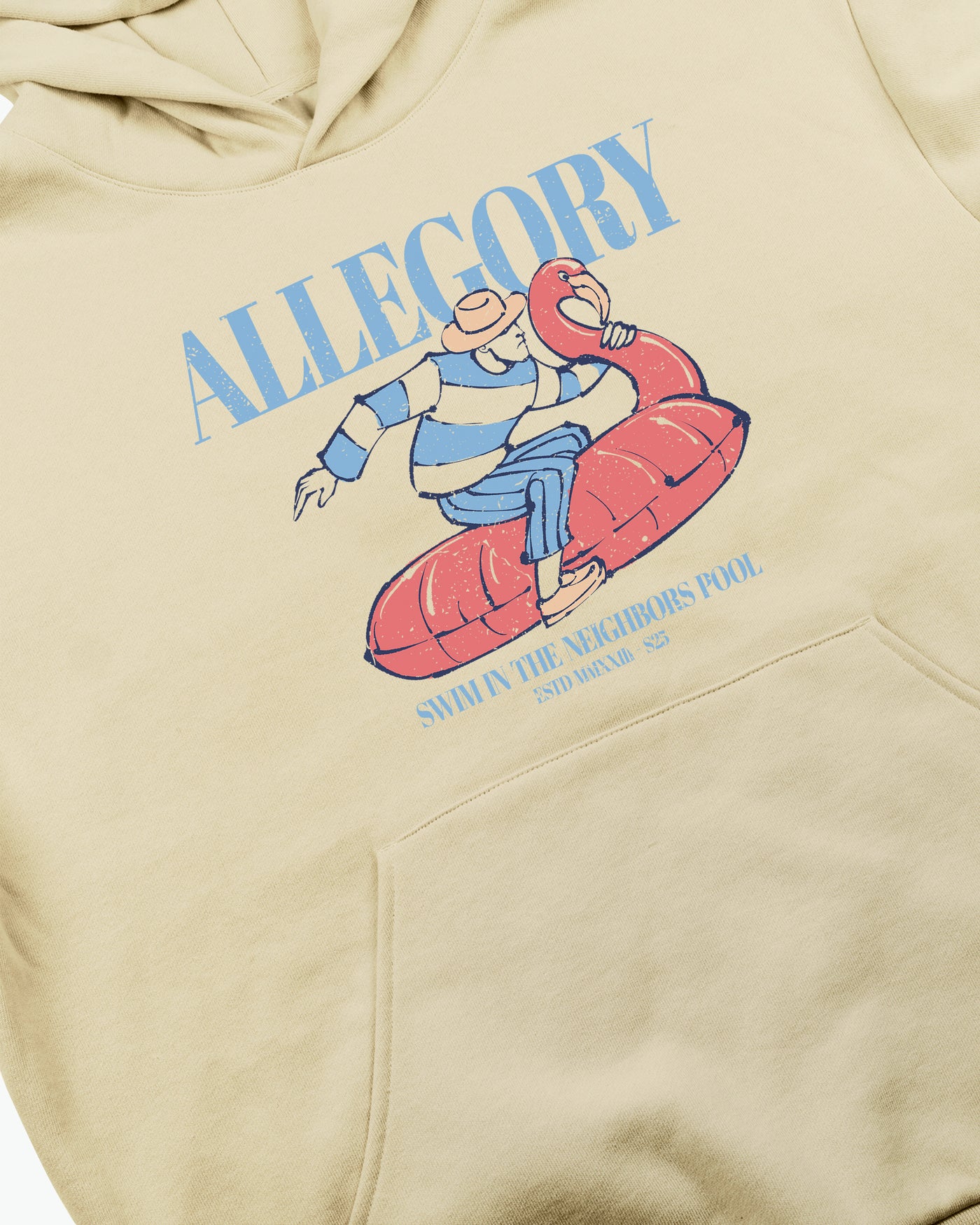 Flamingo Floatie Hoodie / Washed Gold