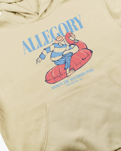 Flamingo Floatie Hoodie / Washed Gold