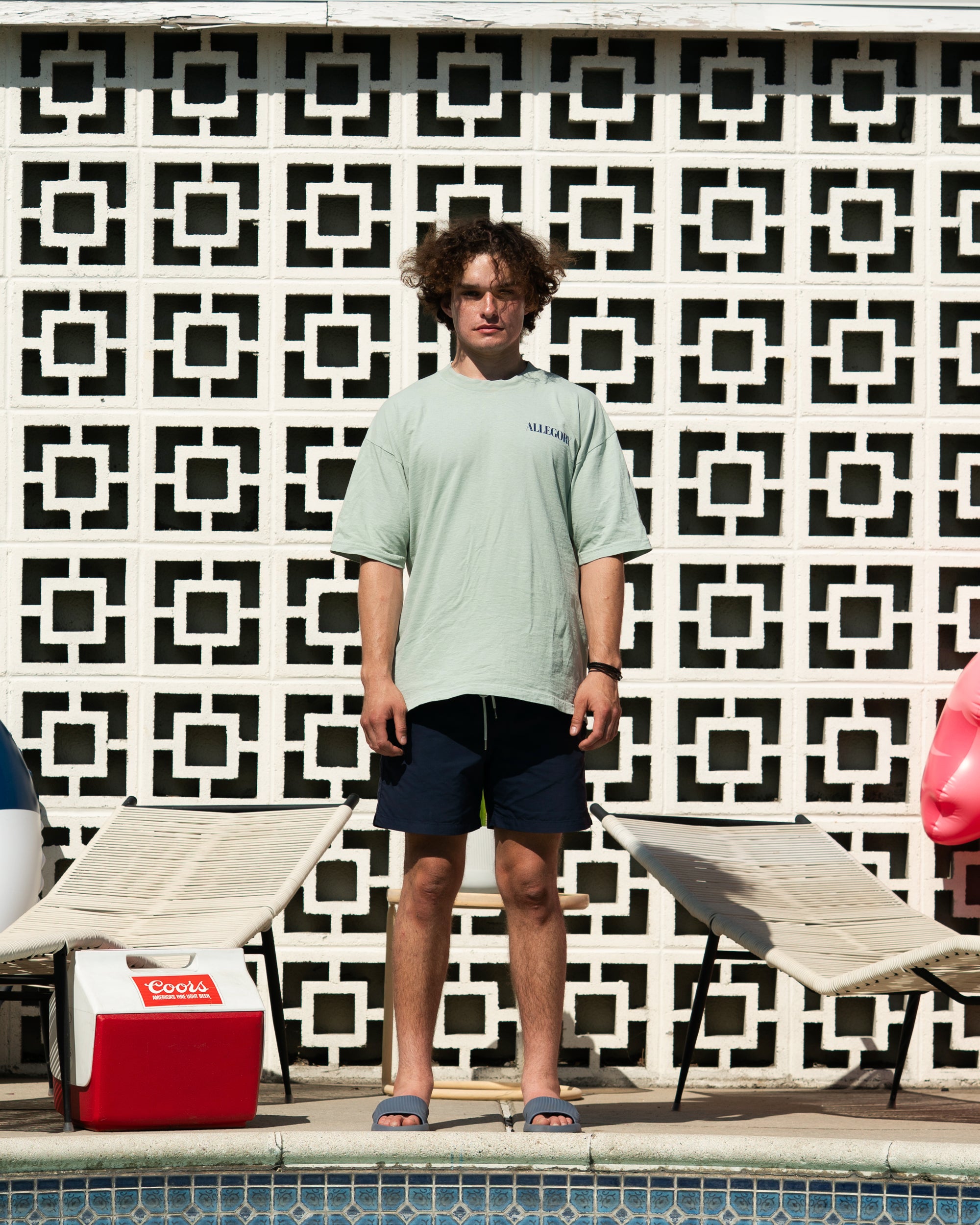 Swim In The Neighbors Pool Tee / Sage Green-5