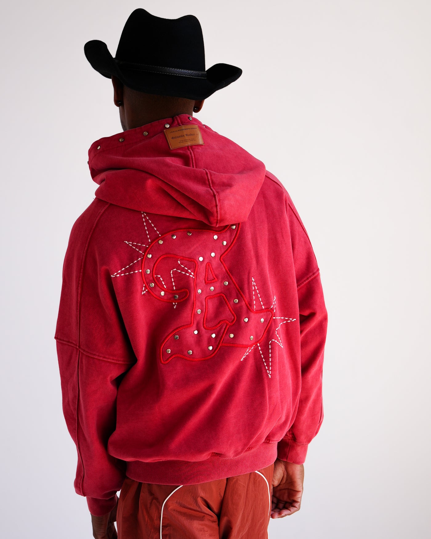 COWBOY STUD LUX HEAVYWEIGHT HOODIE / FADED RED