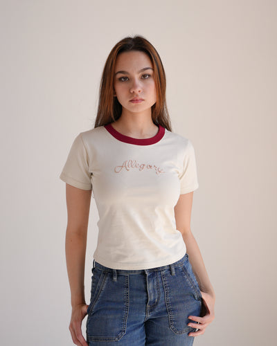 COWGIRL STRING FRONTIER BABY TEE / OFF WHITE
