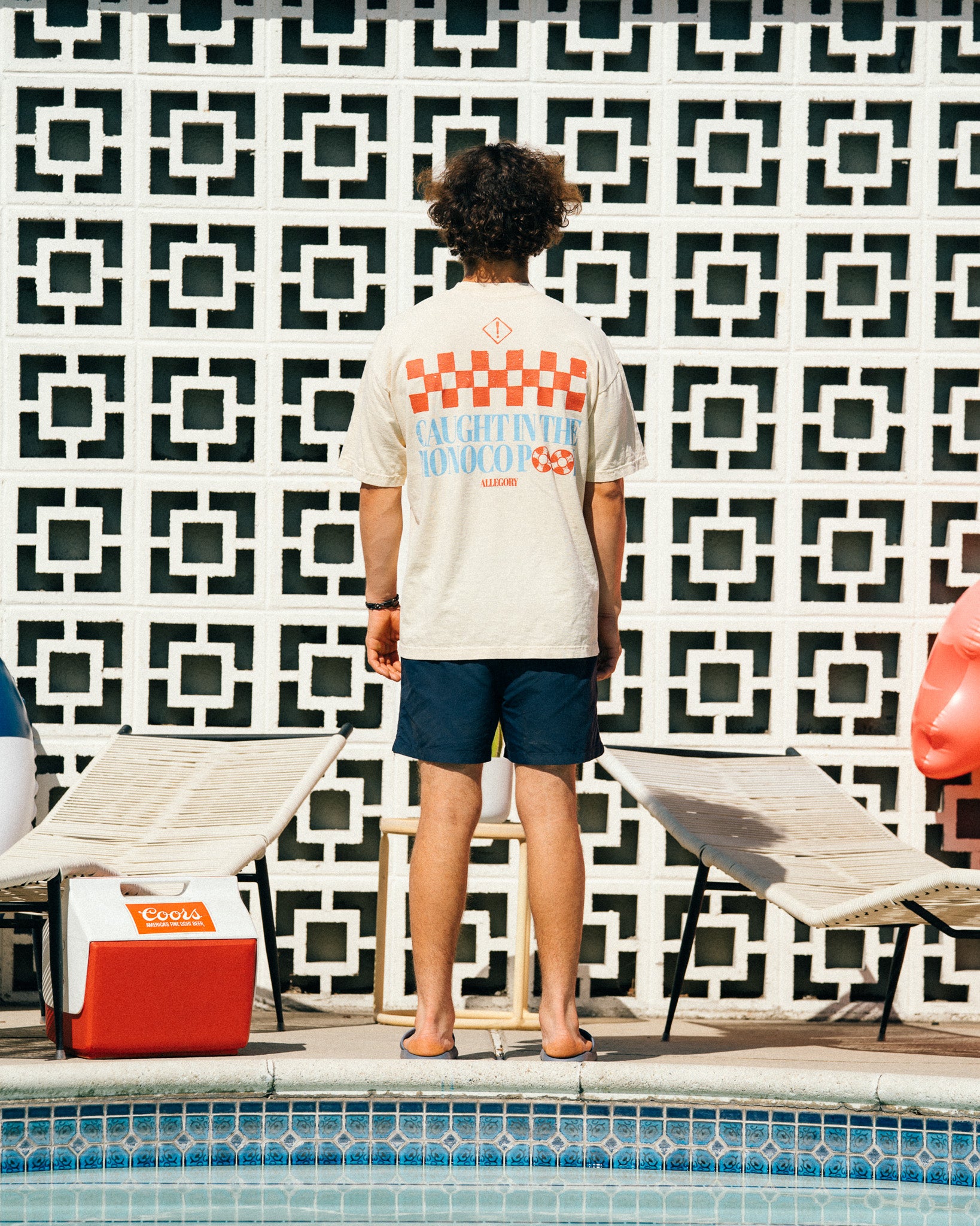 Swim In The Neighbors Pool Tee / Washed Gold-6