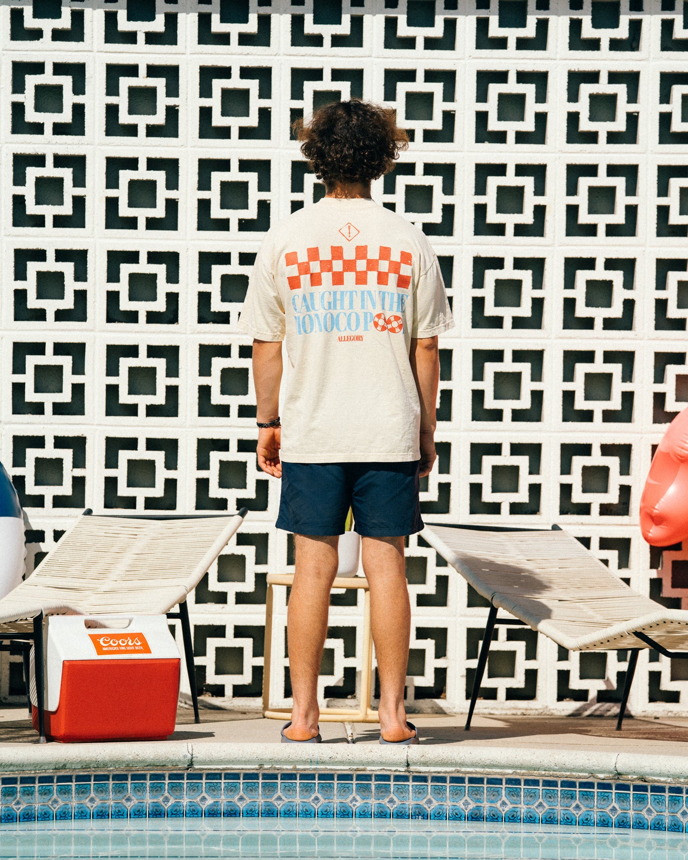 Swim In The Neighbors Pool Tee / Washed Gold