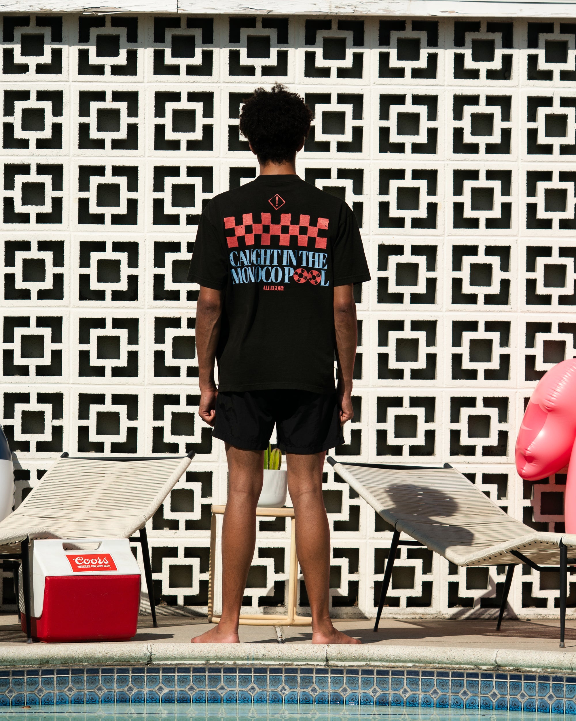 Caught In The Monaco Pool Tee / Charcoal-6