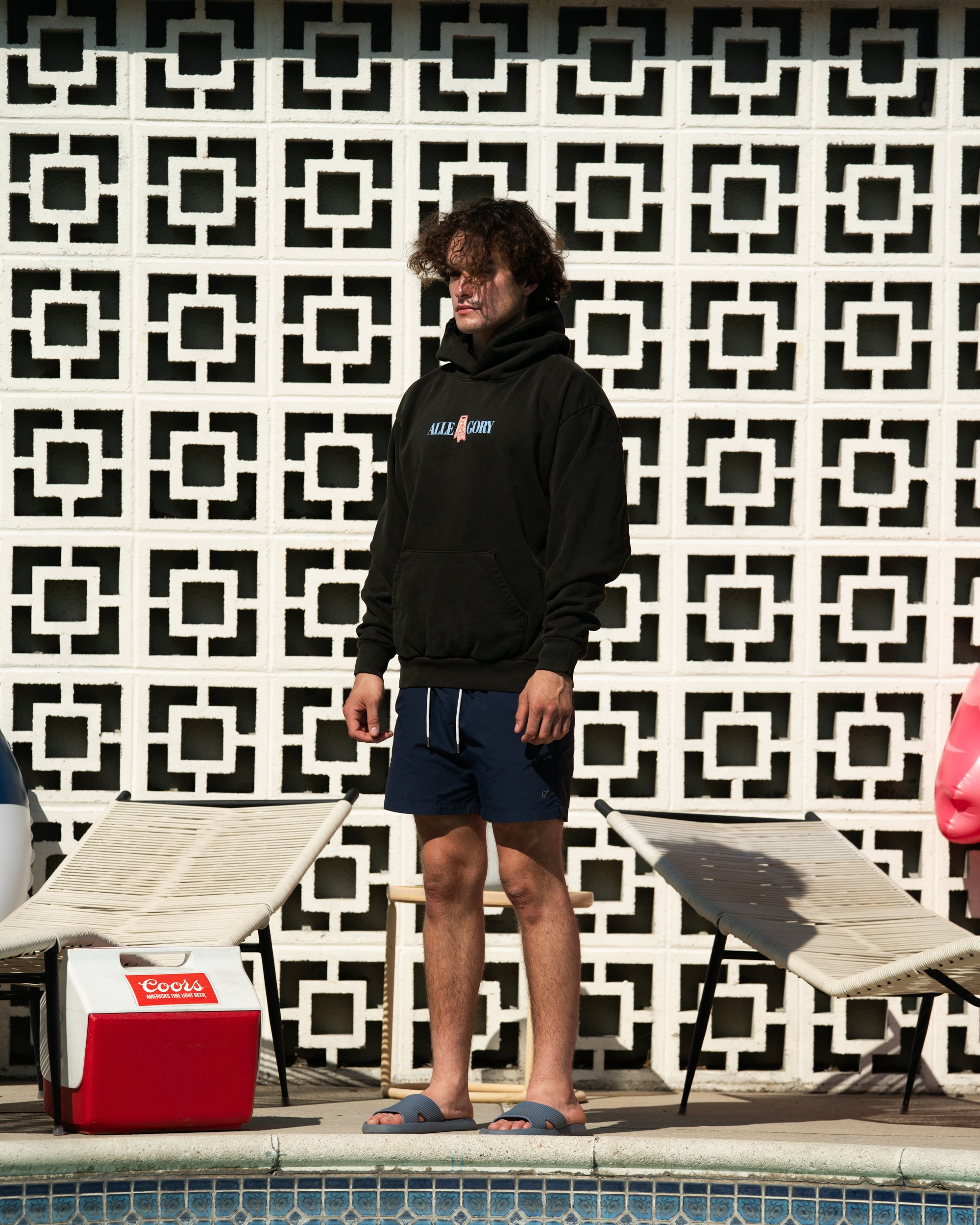 "No Running" Hoodie / Charcoal-7