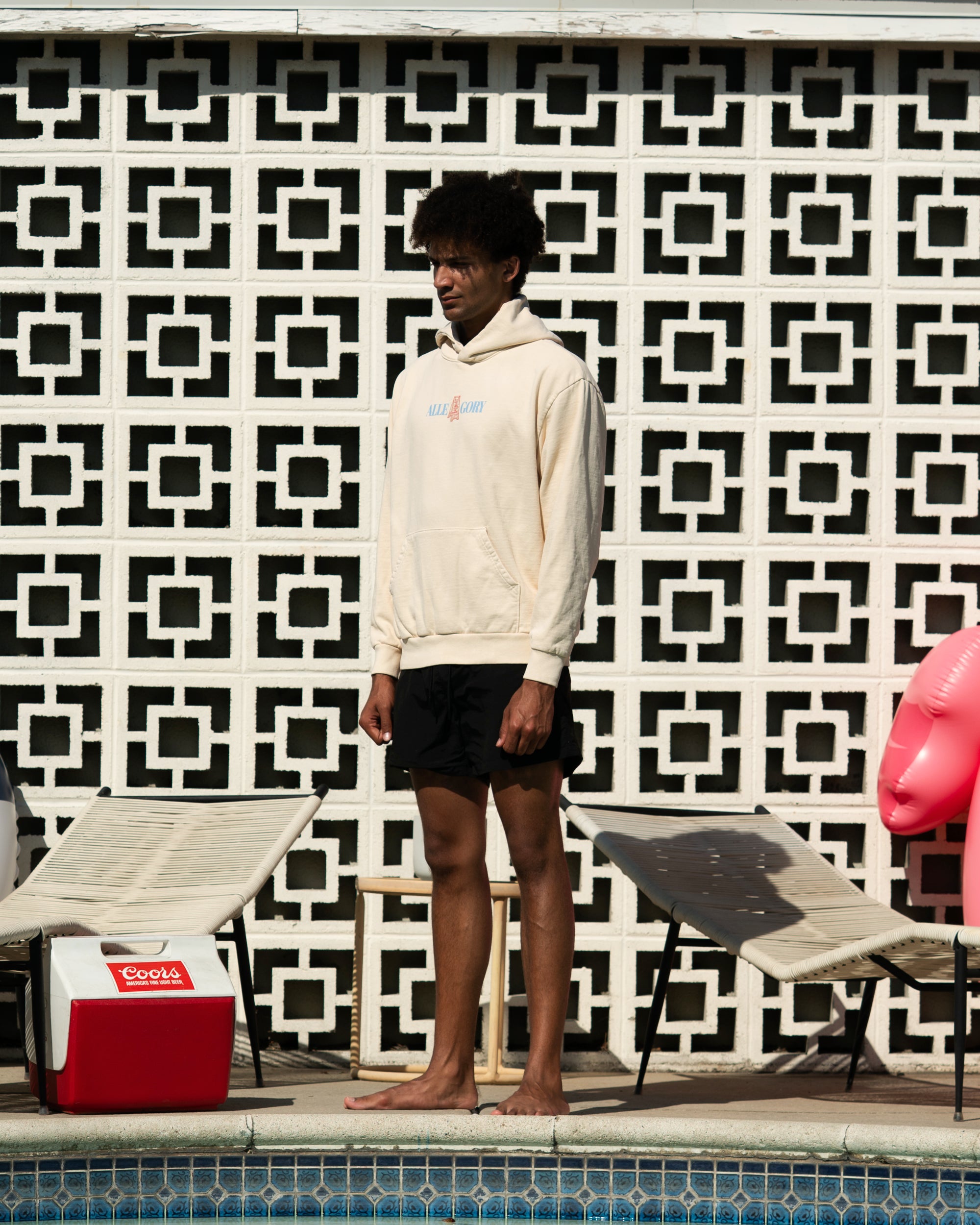 "No Running" Hoodie / Washed Gold-7