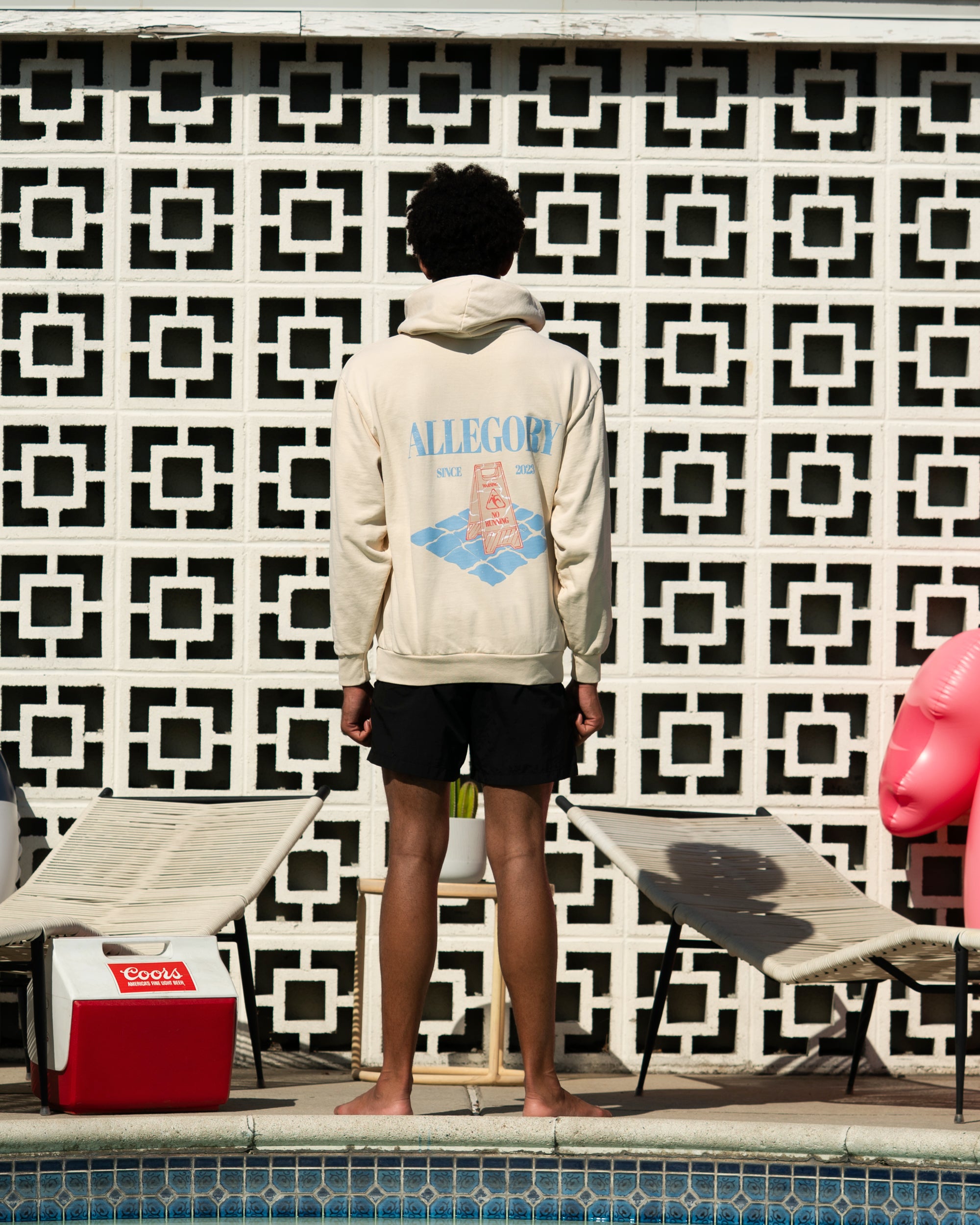 "No Running" Hoodie / Washed Gold-6