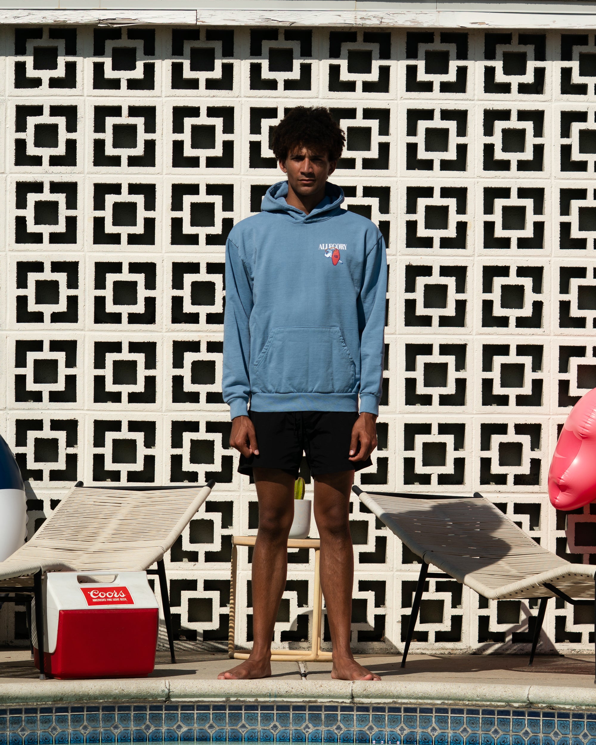 The Lemonade Was Sweet Today Hoodie / Soft Denim Blue-5