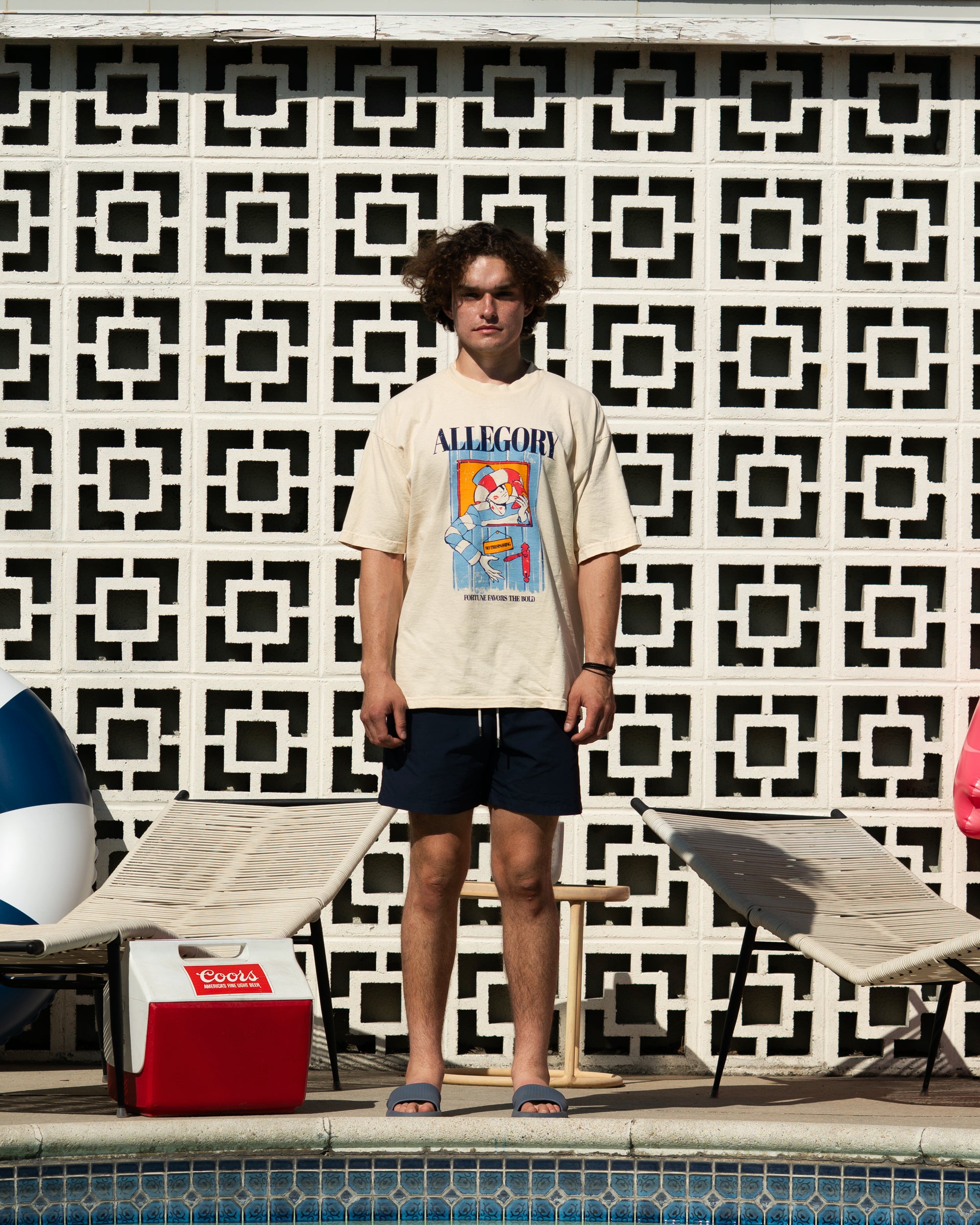 Fortune Favors The Bold Tee / Washed Gold-3