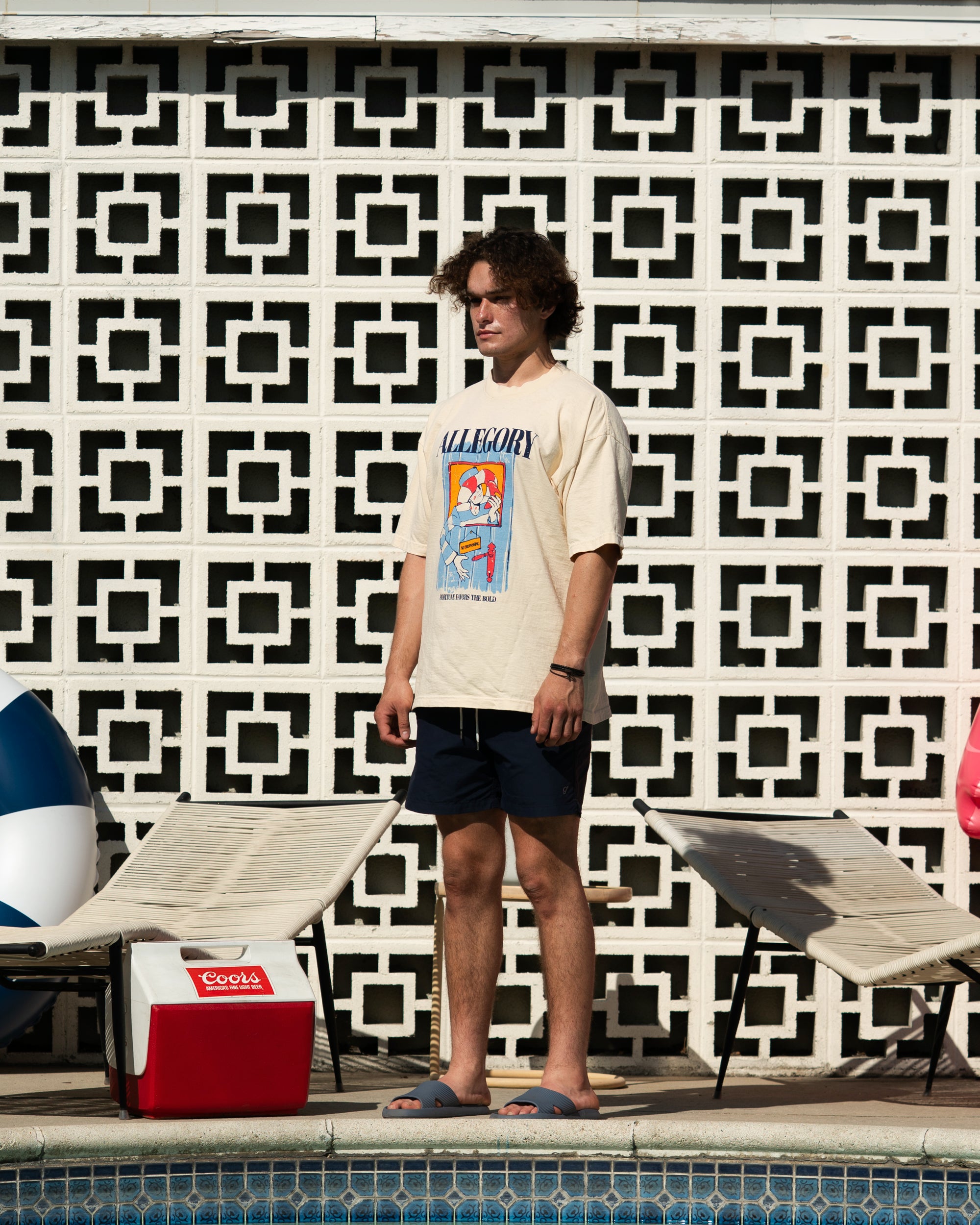 Fortune Favors The Bold Tee / Washed Gold-4