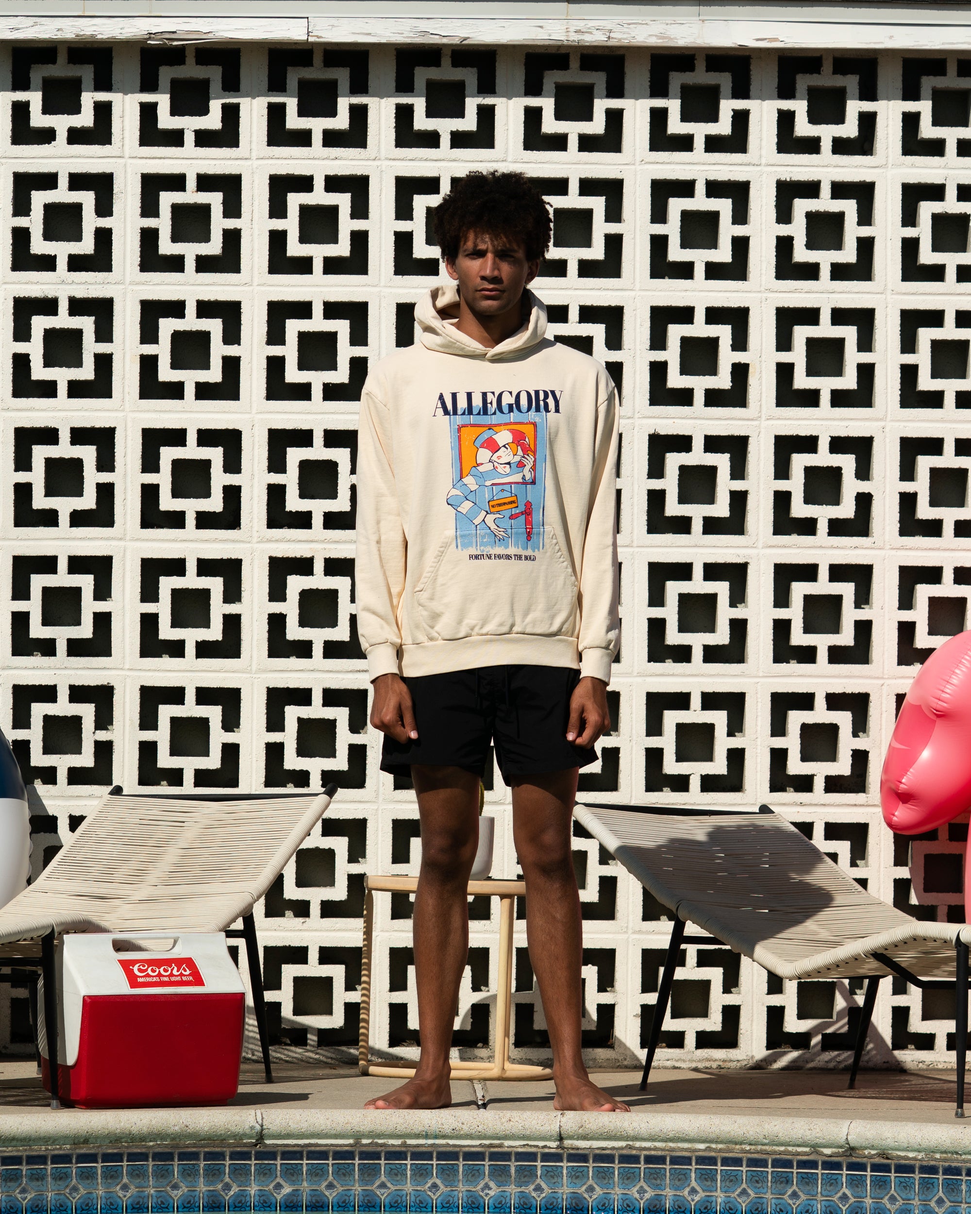 Fortune Favors The Bold Hoodie / Washed Gold-3