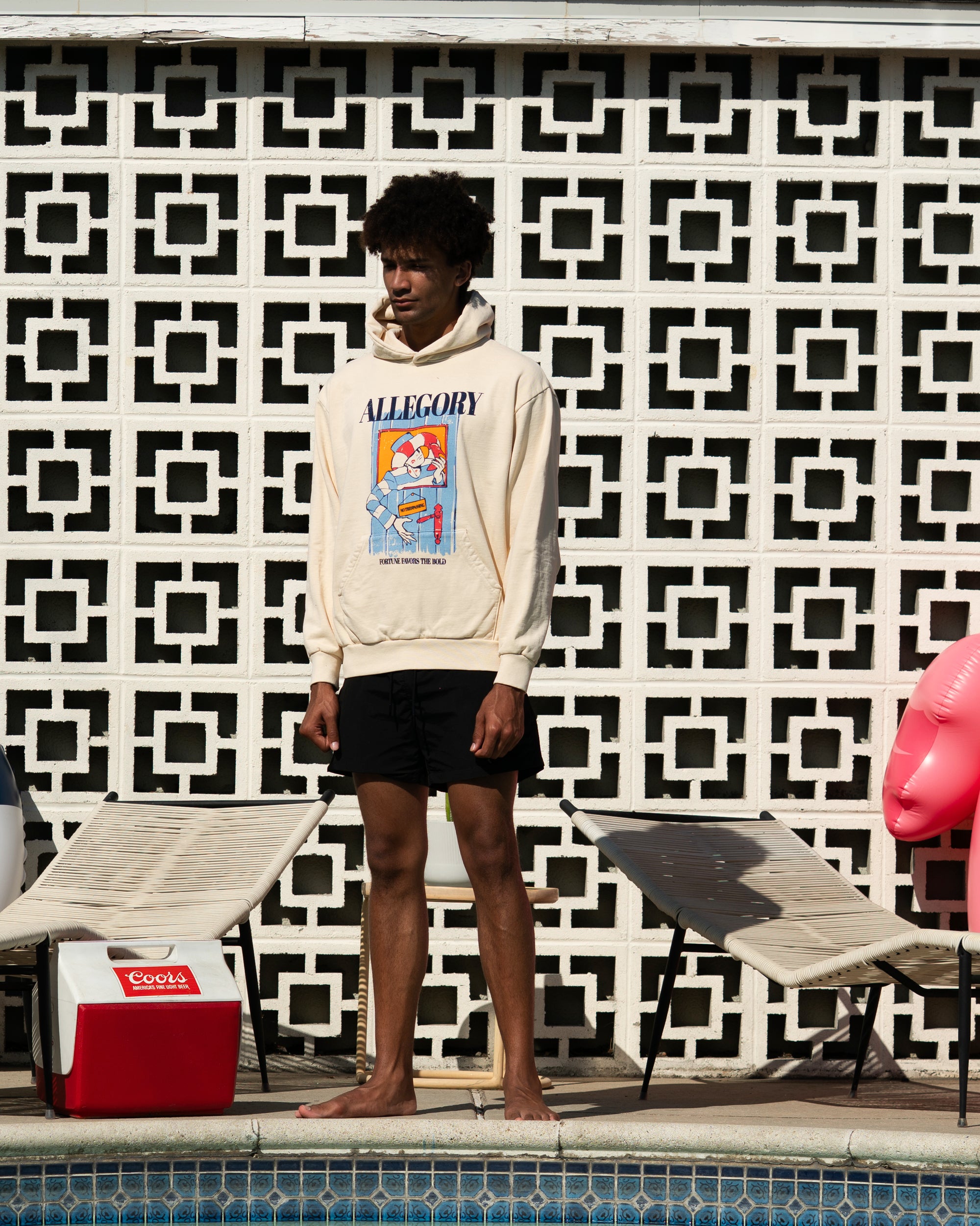 Fortune Favors The Bold Hoodie / Washed Gold-4