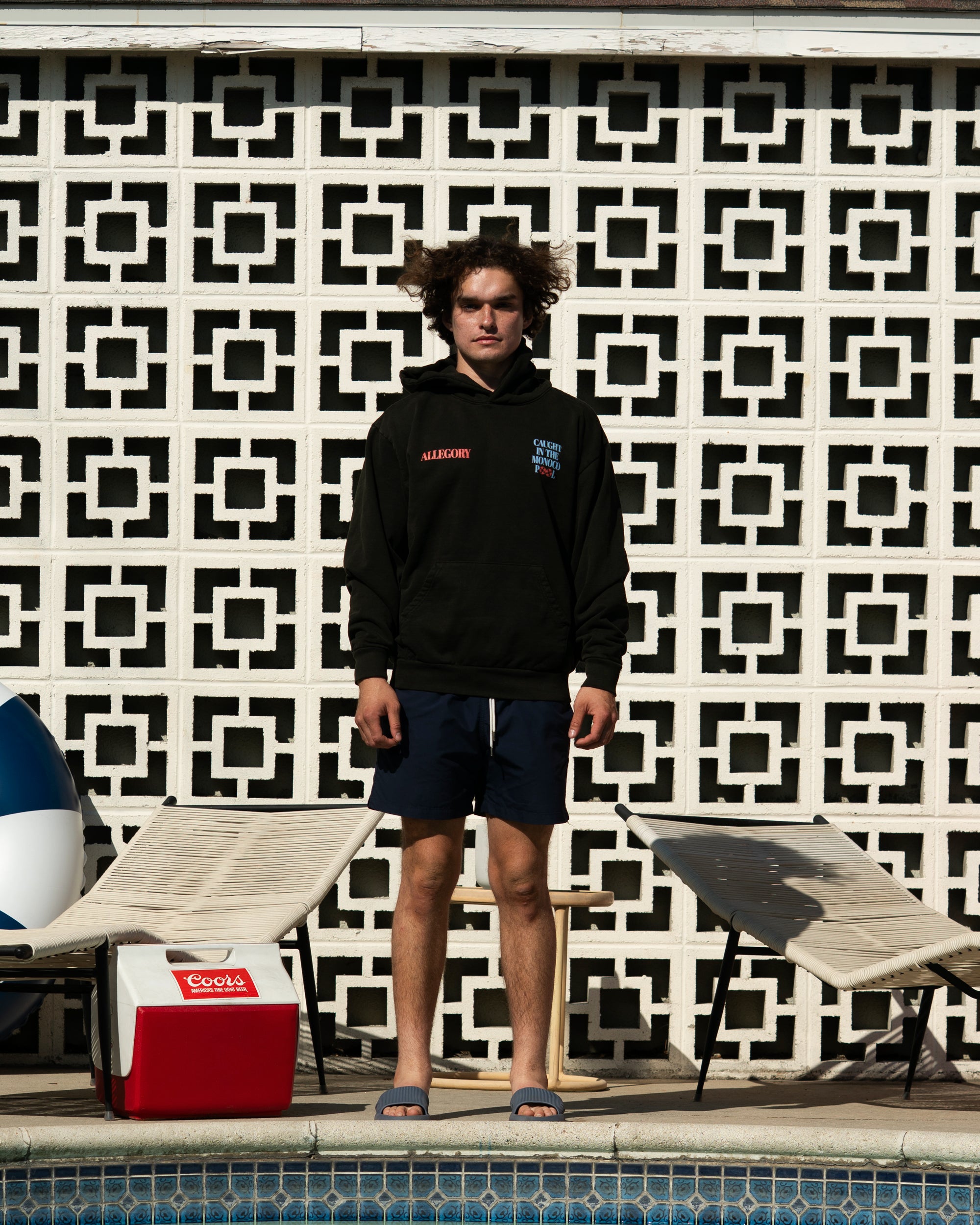 Caught In The Monaco Pool Hoodie / Charcoal-6