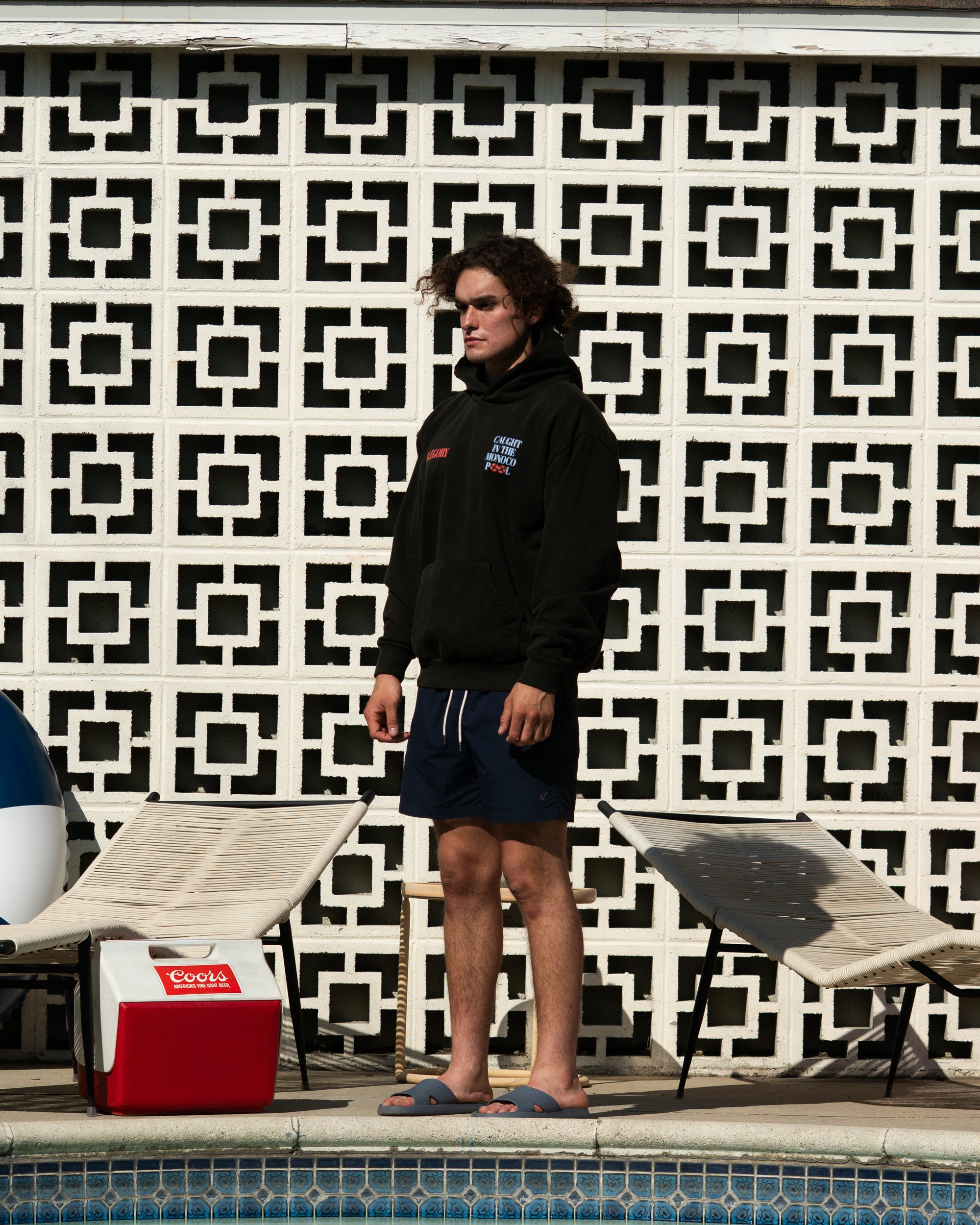 Caught In The Monaco Pool Hoodie / Charcoal-7