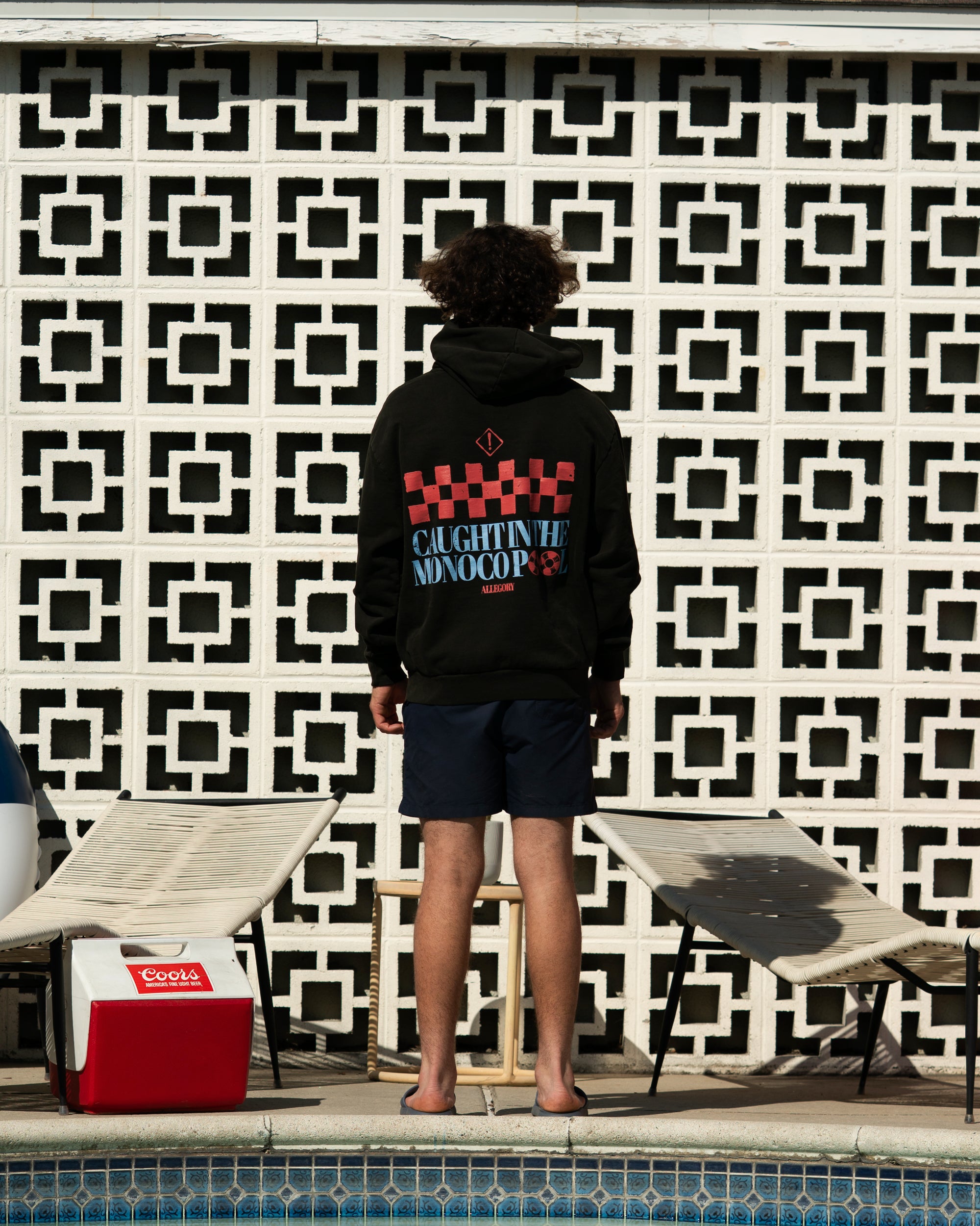 Caught In The Monaco Pool Hoodie / Charcoal-5