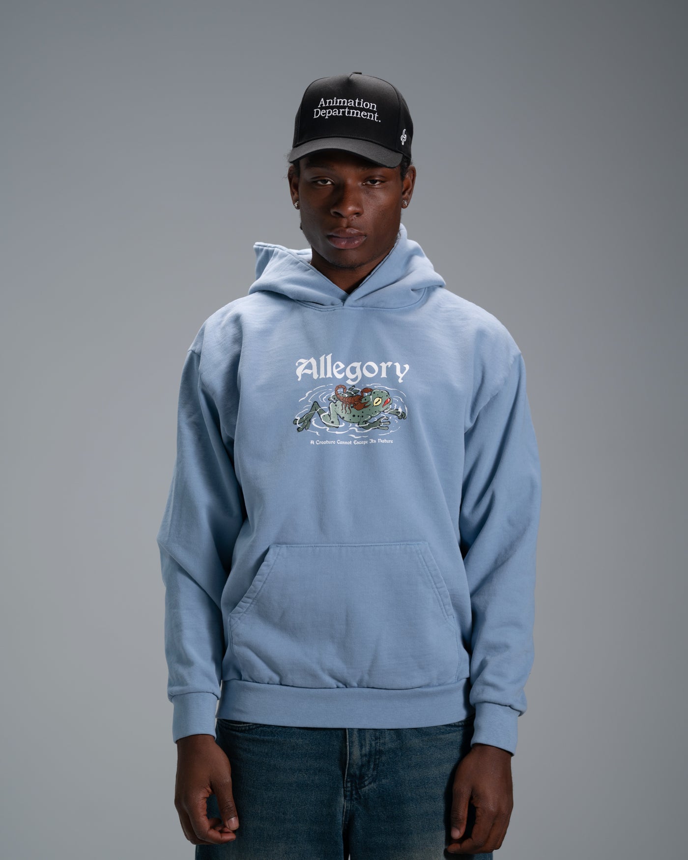 Scorpion and The Frog Hoodie / Soft Denim Blue