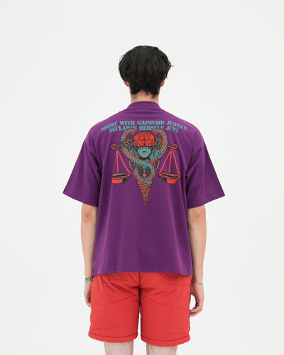 Psycho Pass Justice Heavyweight Cropped Fit Tee / Purple