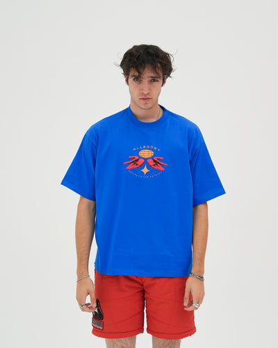 Escape To The Network Heavyweight Cropped Fit Tee / Blue