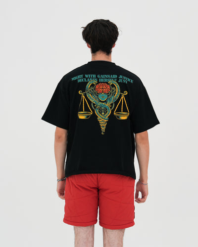 Psycho Pass Justice Heavyweight Cropped Fit Tee / Black