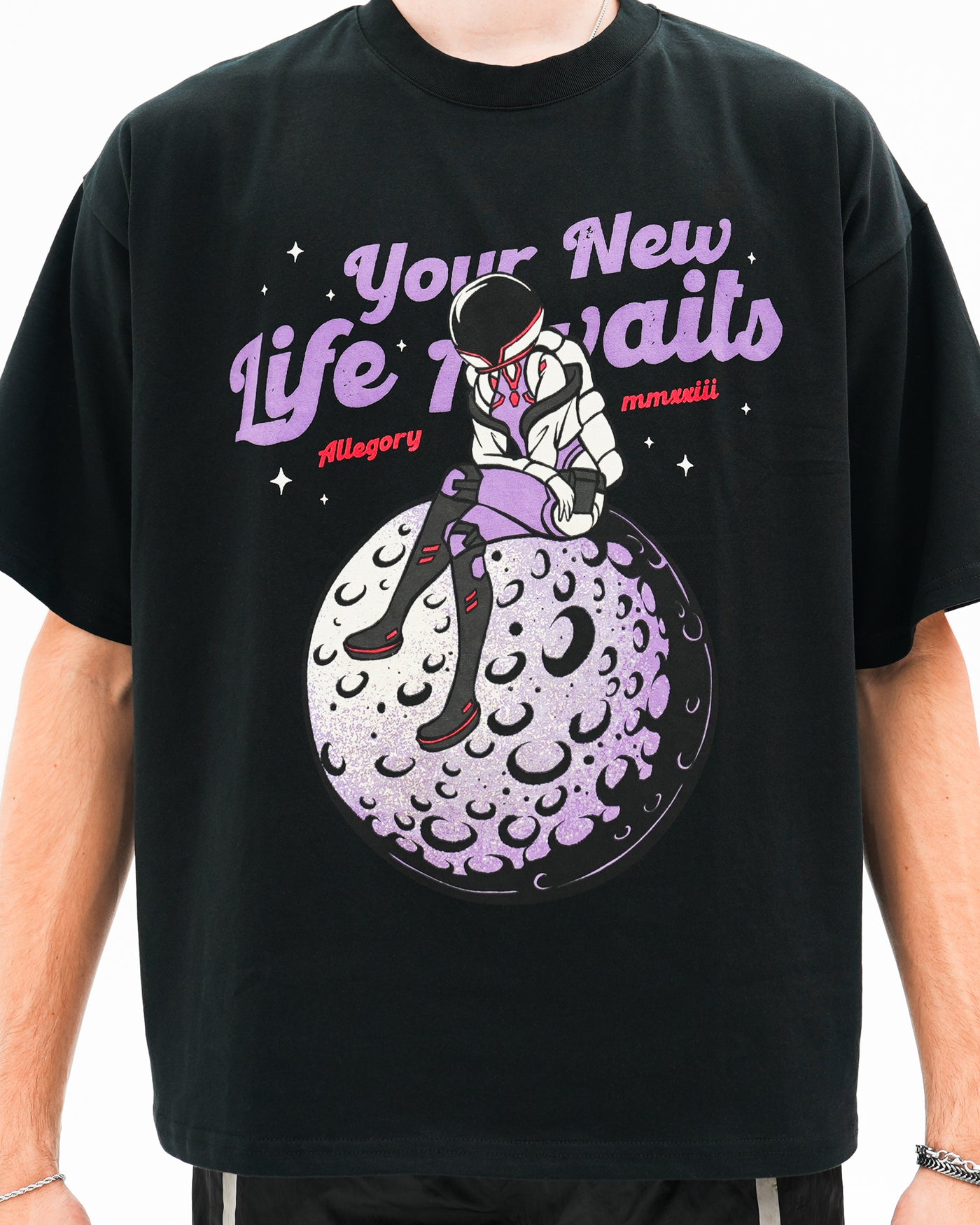 Your New Life Awaits Heavyweight Tee / Black