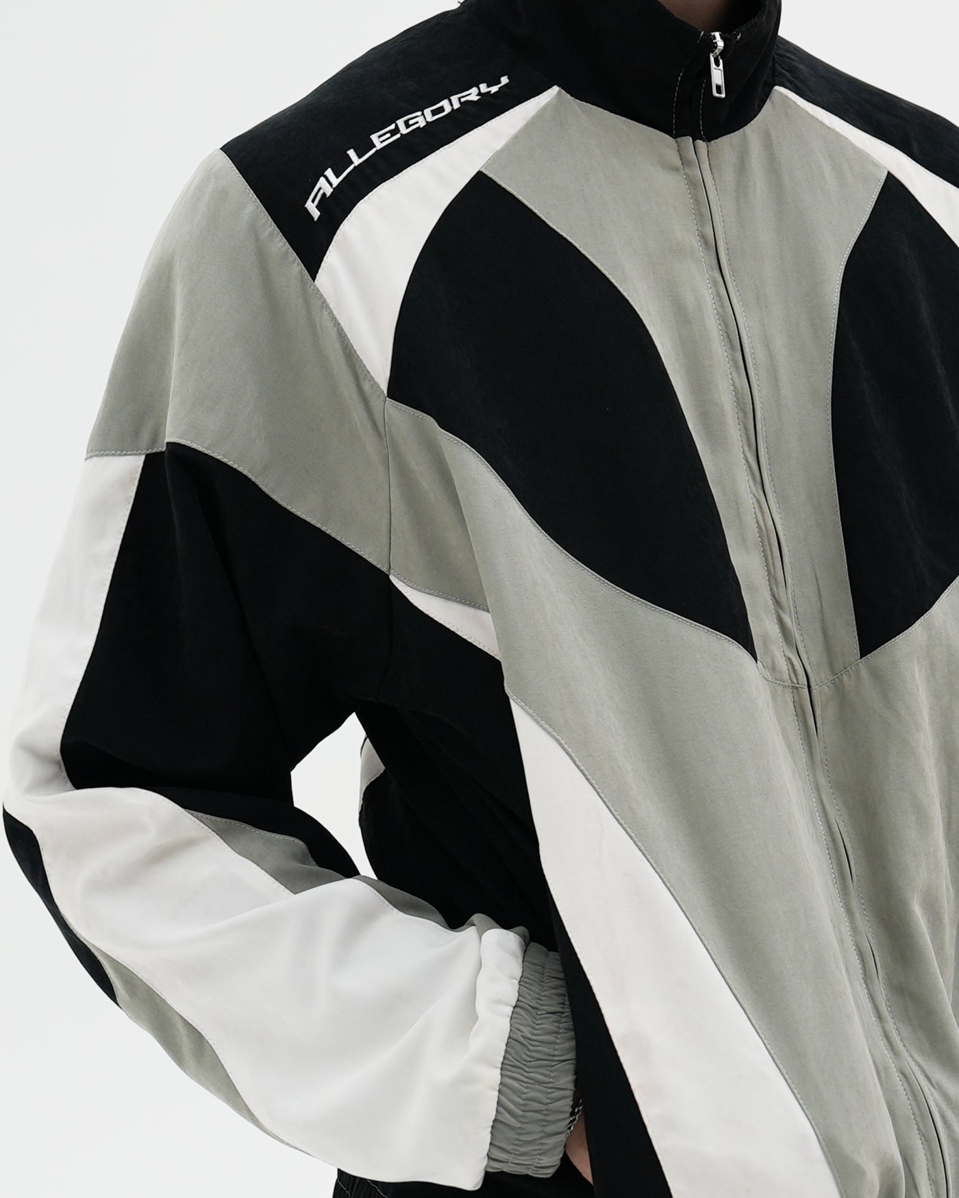 Cyber Punk Track Jacket / Black / Grey / White