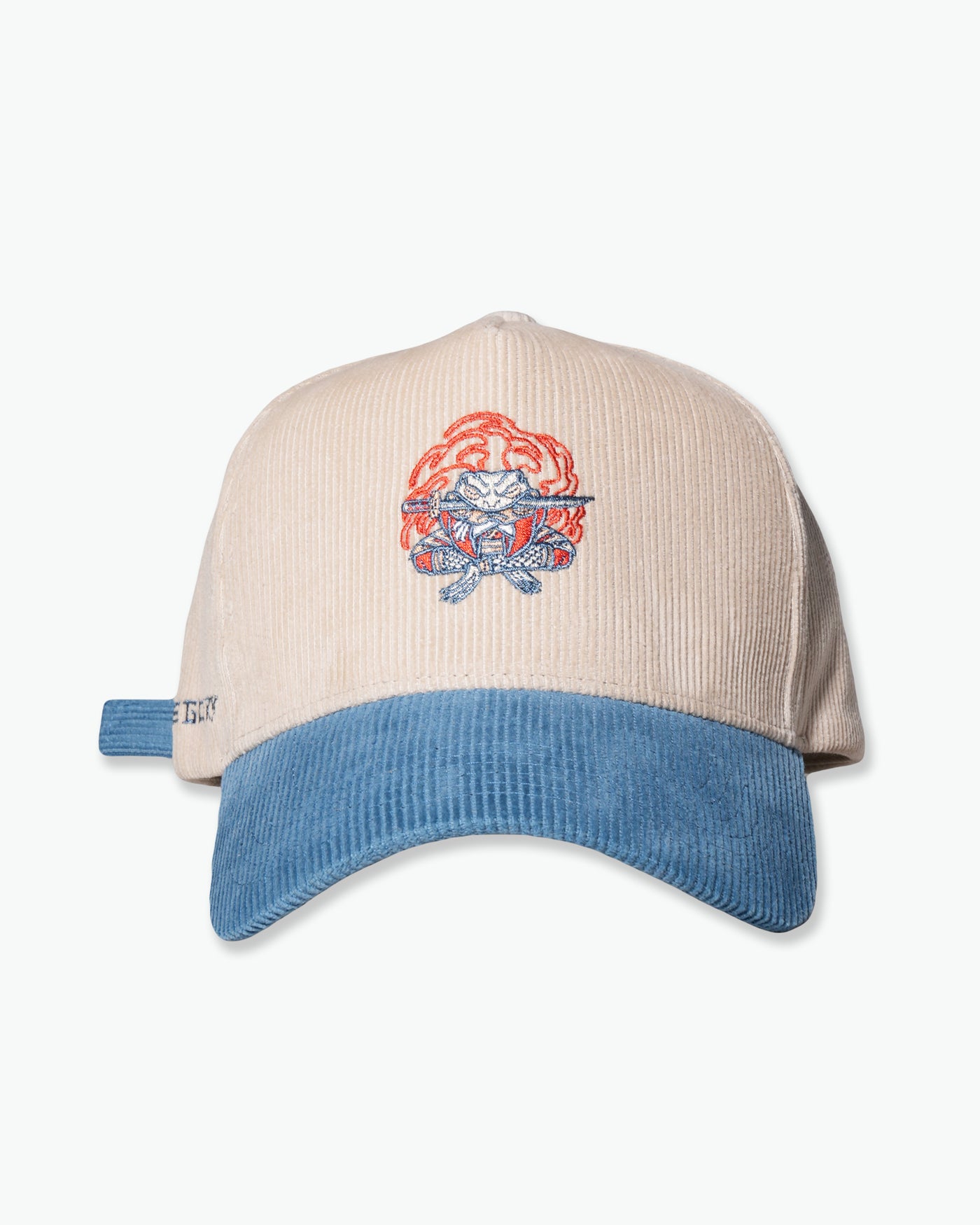 The Ronin Frog Corduroy Hat / Cream / Bluesteel