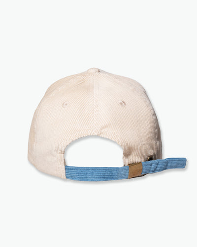 The Ronin Frog Corduroy Hat / Cream / Bluesteel